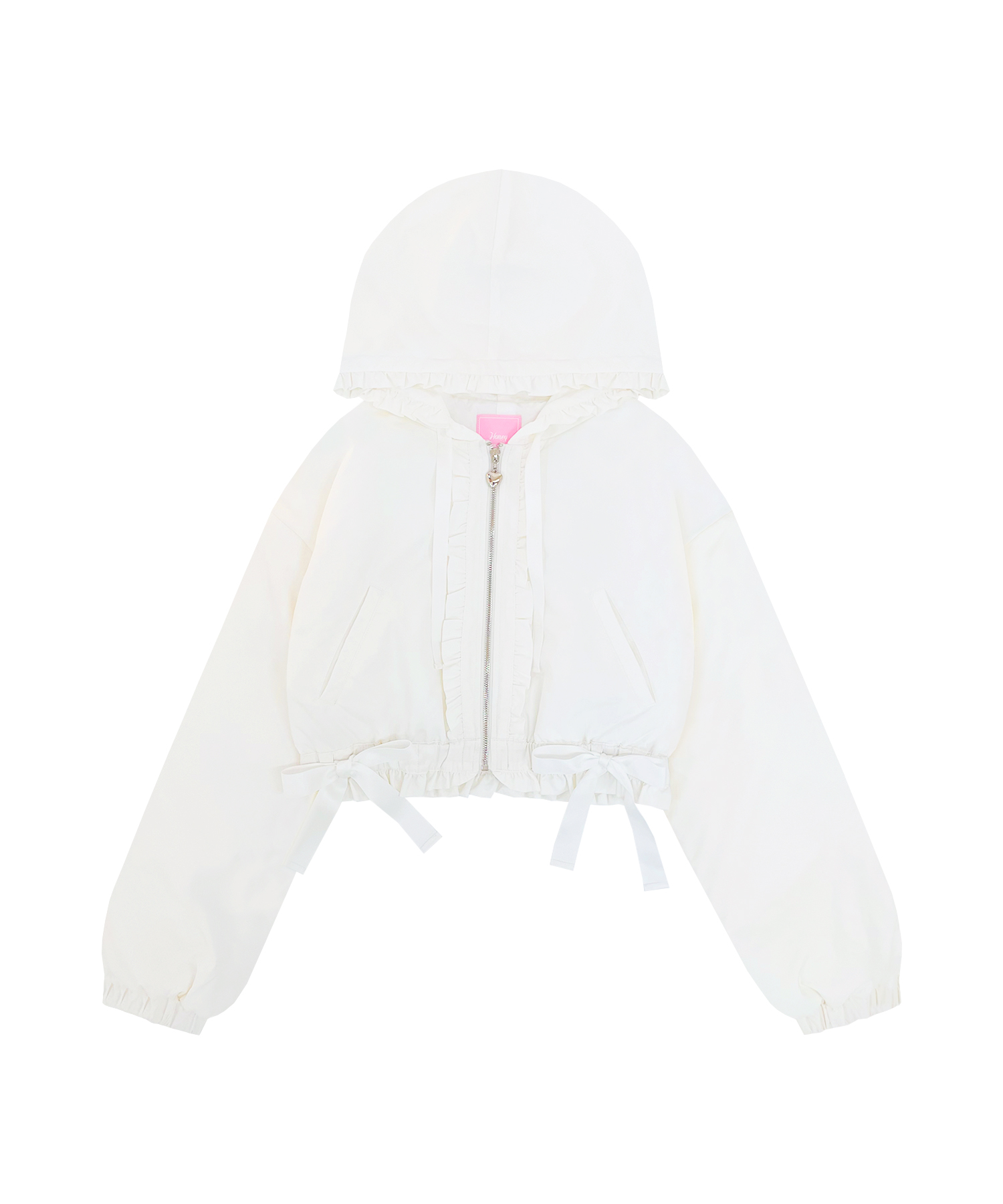 Honey Cinnamon ハート ケープ ポンチョ ホワイト ドロスト