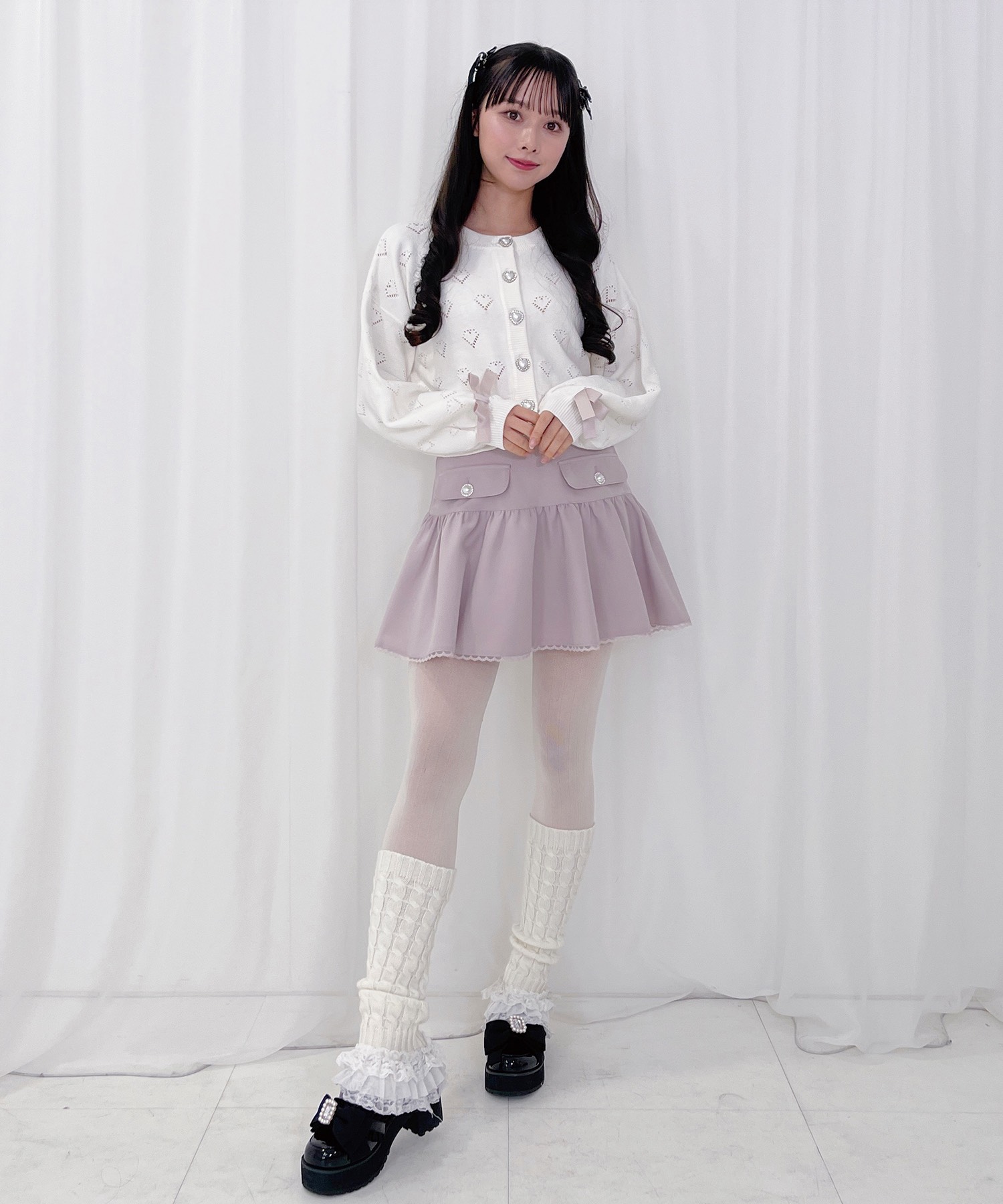 ケ1 アンジェリックプリティ　いちごモチーフ　ハート透かしカーディガン　ニット 2023 Spring Collection