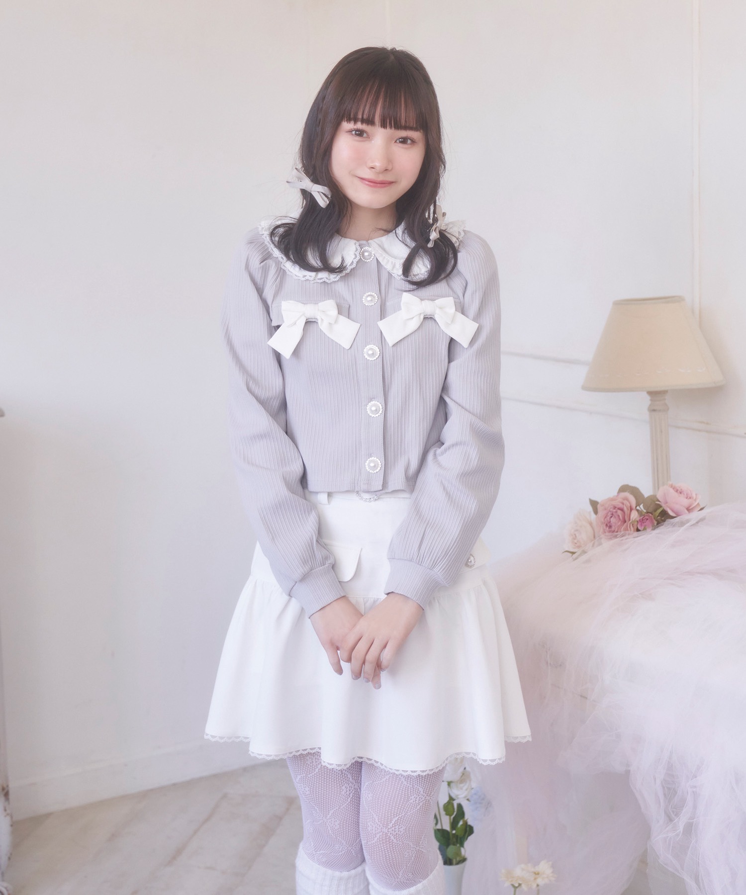 丸衿ニットソートップス