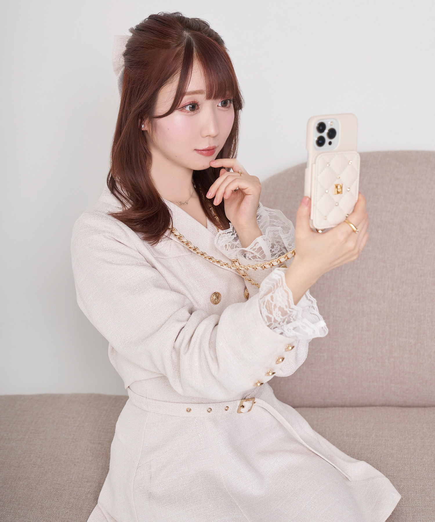 quilting iPhone case【pink】