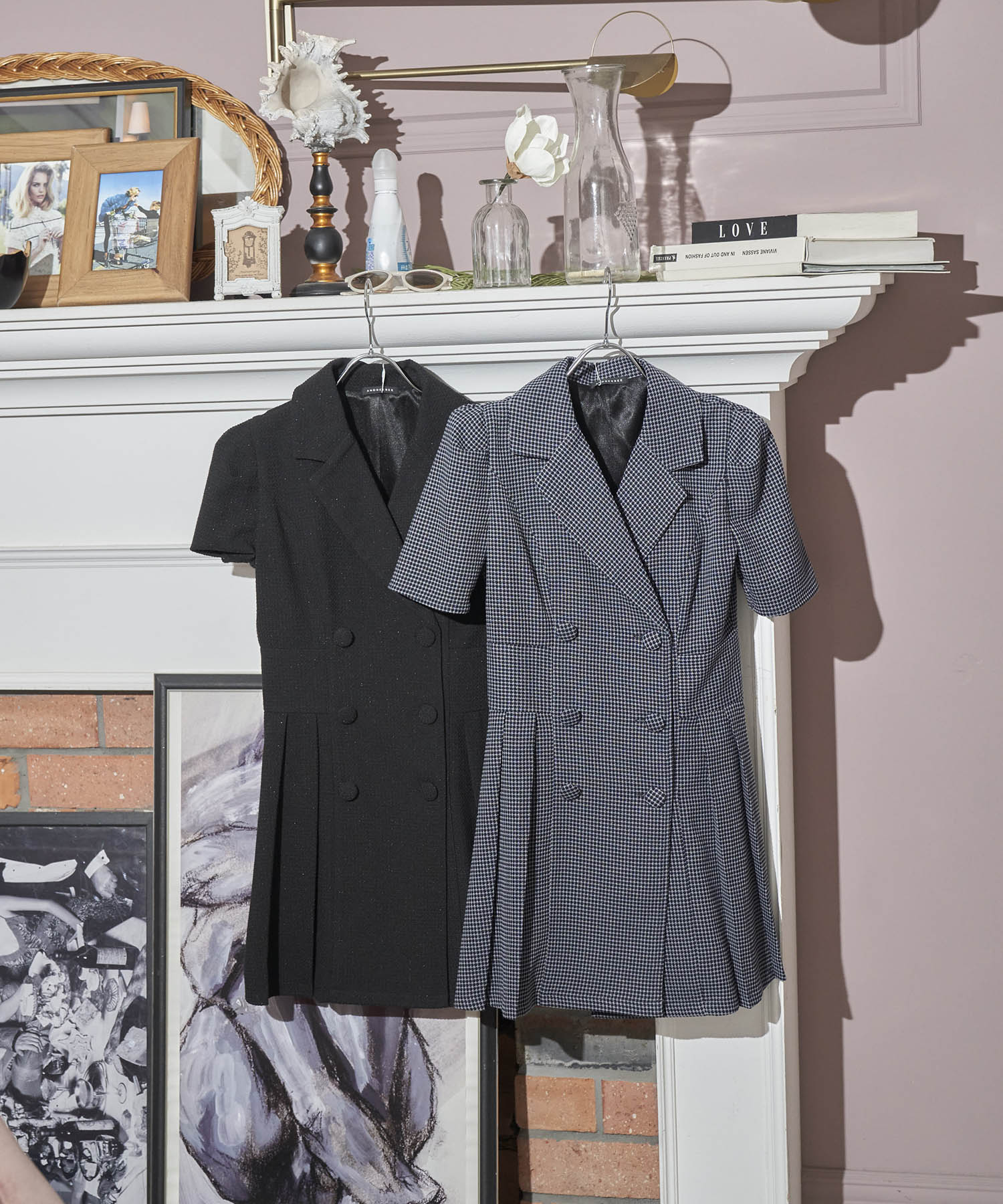 ツイードジャケットプリーツワンピ