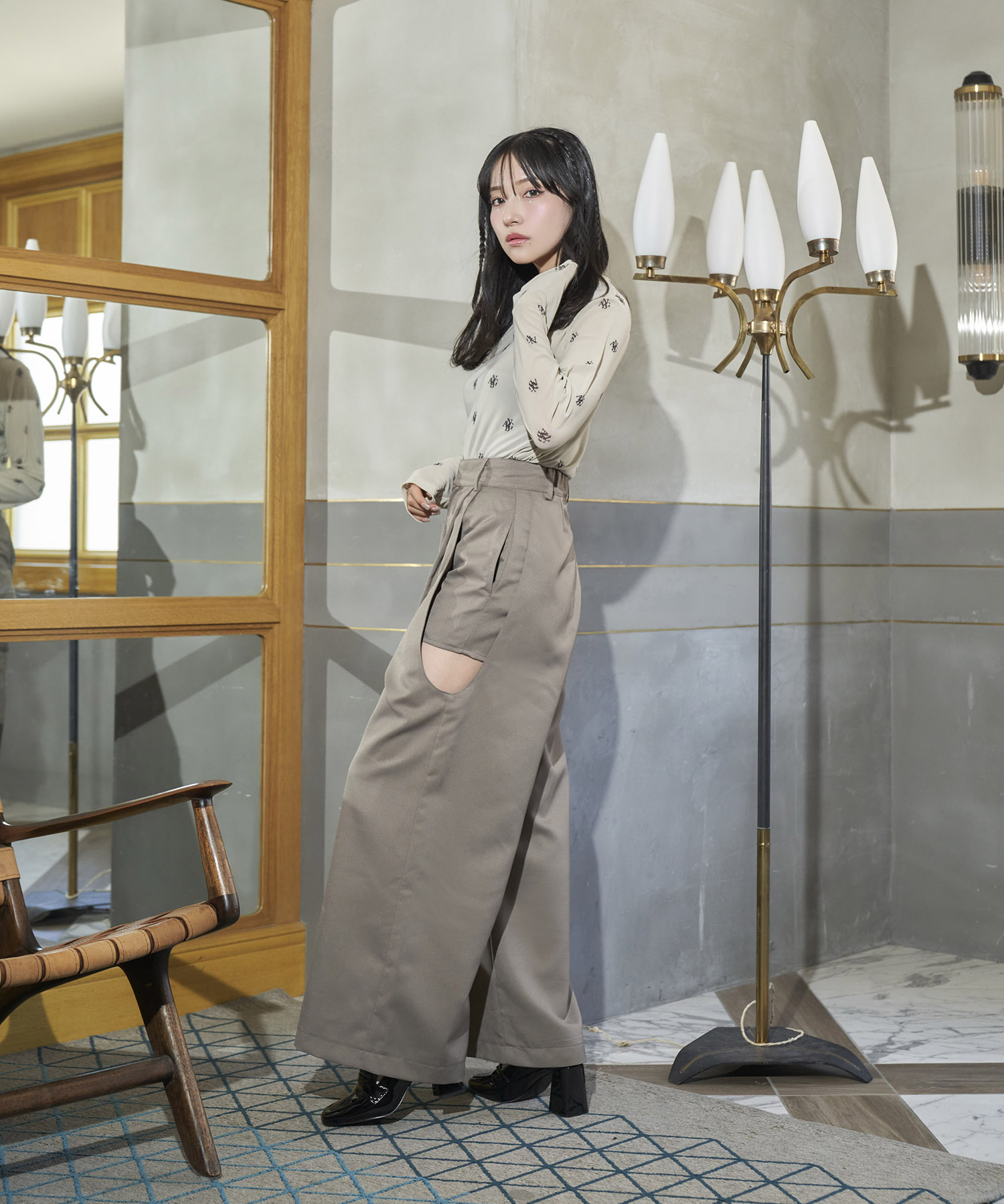 ボリュームスリーブジャケットパンツSET