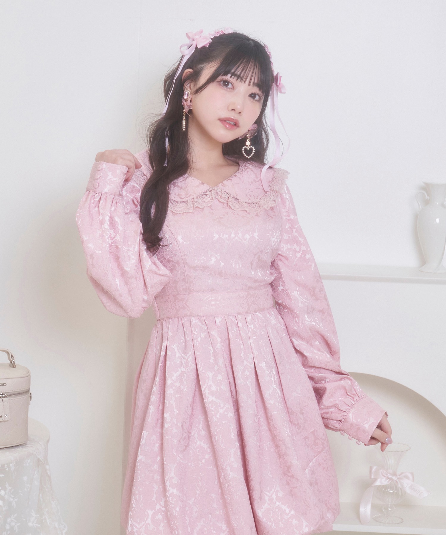 バックリボンバルーンワンピース