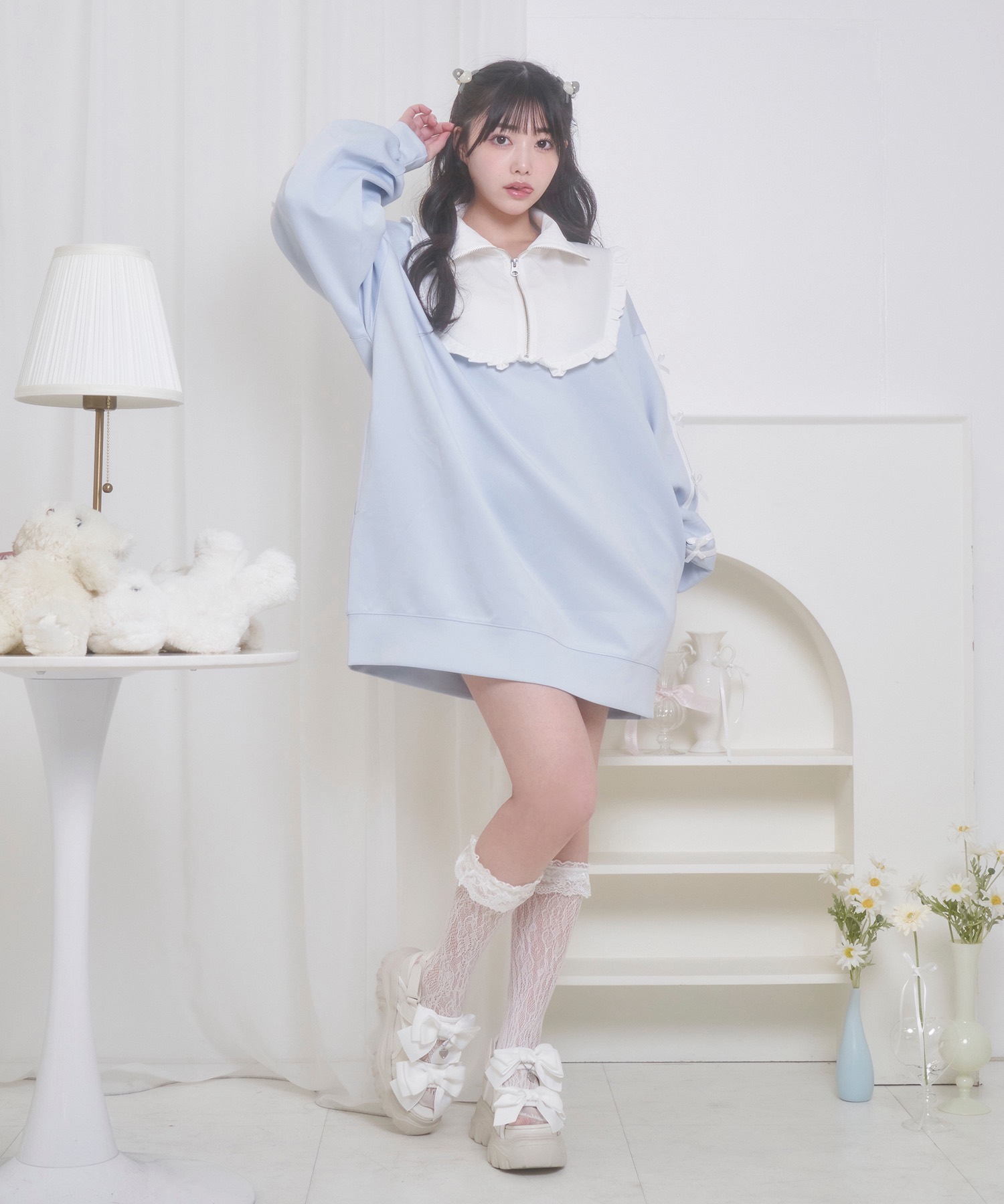 リンバスカンパニー 韓国 ユーリ スウェットハーフジップシャツ 【公式 