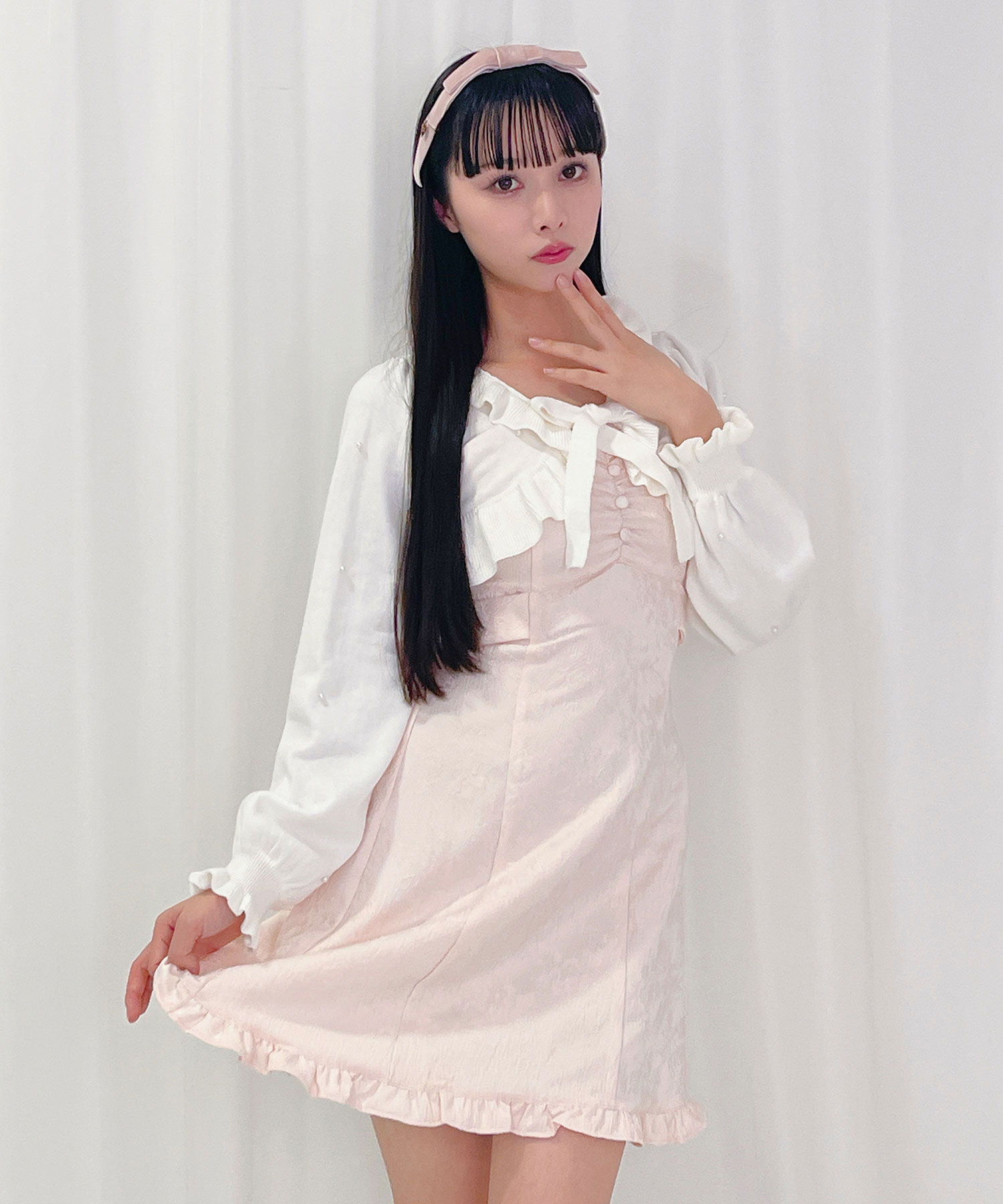 パールボレロキャミワンピセット