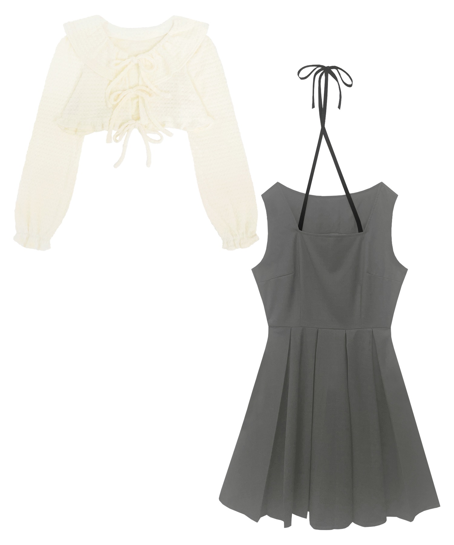 リボン付きスクエアセットアップ