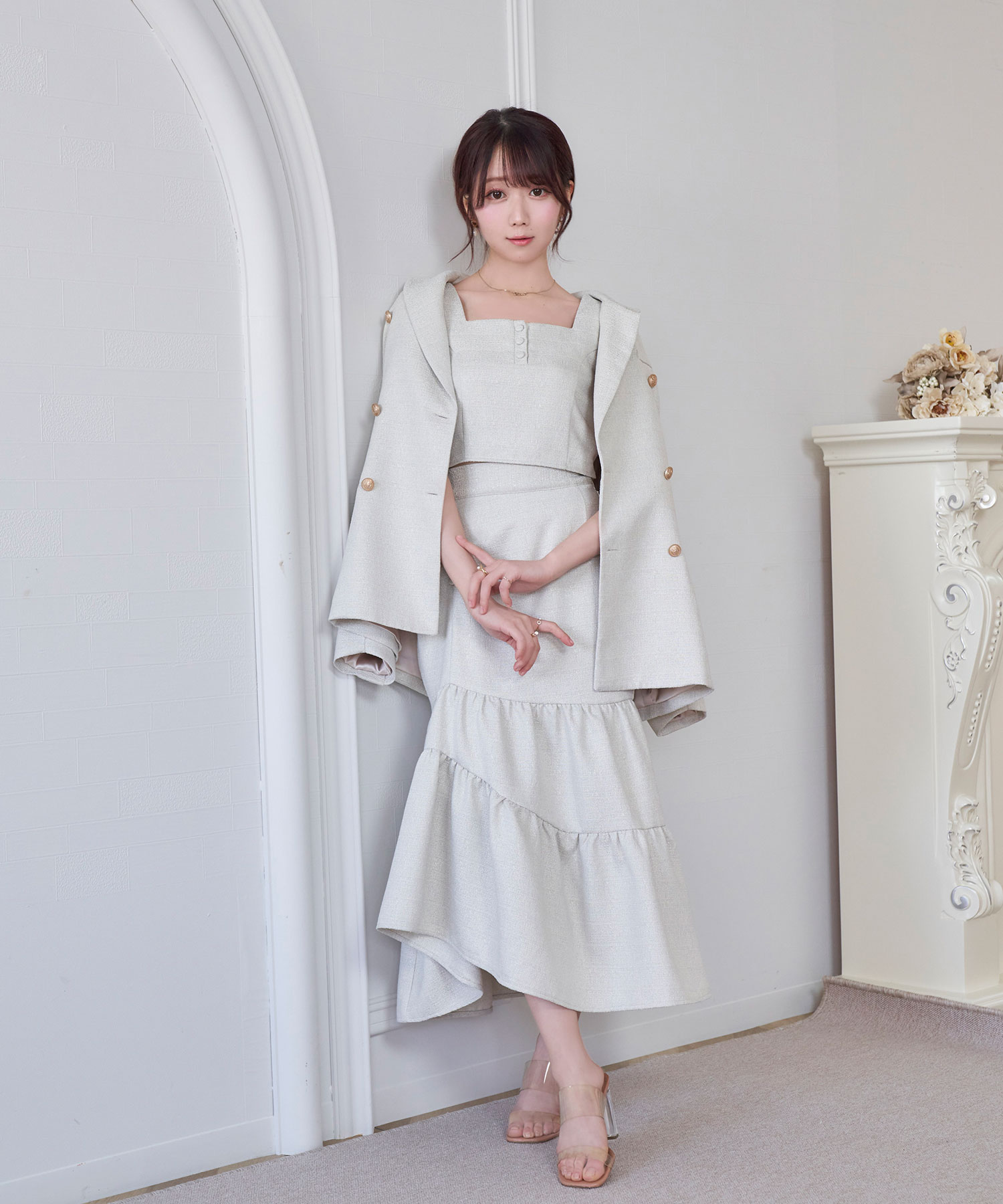 asymme tiered skirt set – BUNNY APARTMENT