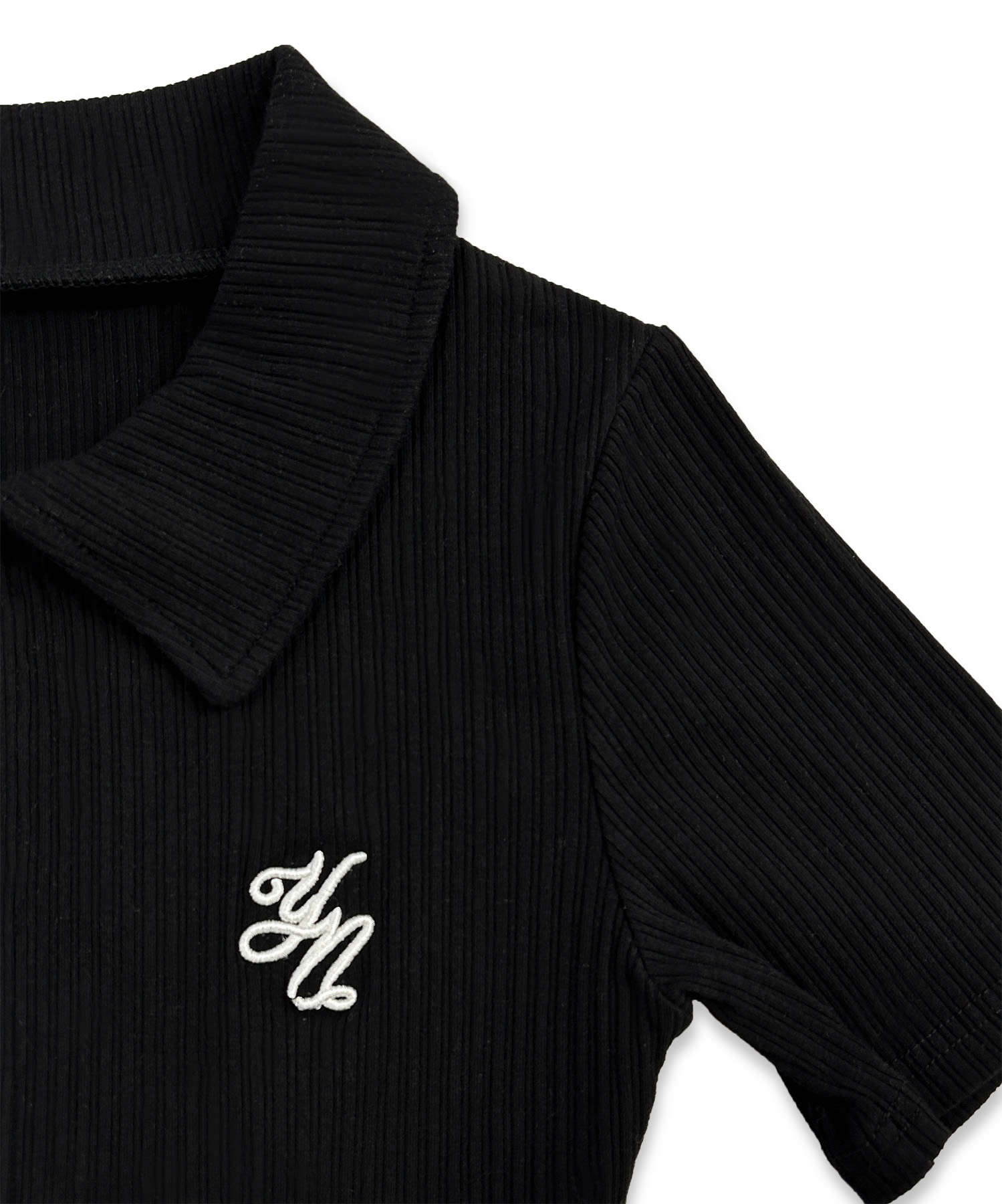 W ZIP CROPPED TOPS / BLACK