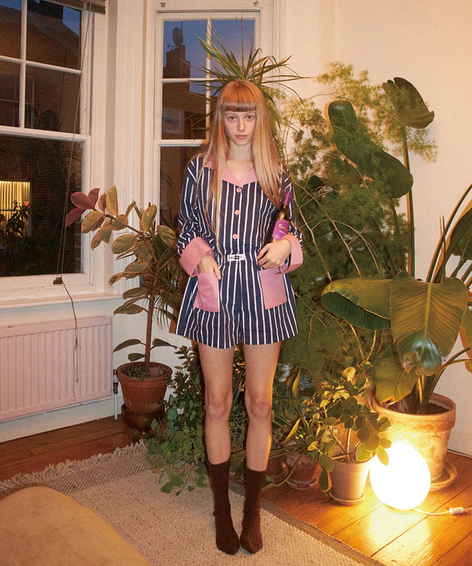 Navy Pink Stripe Shirt