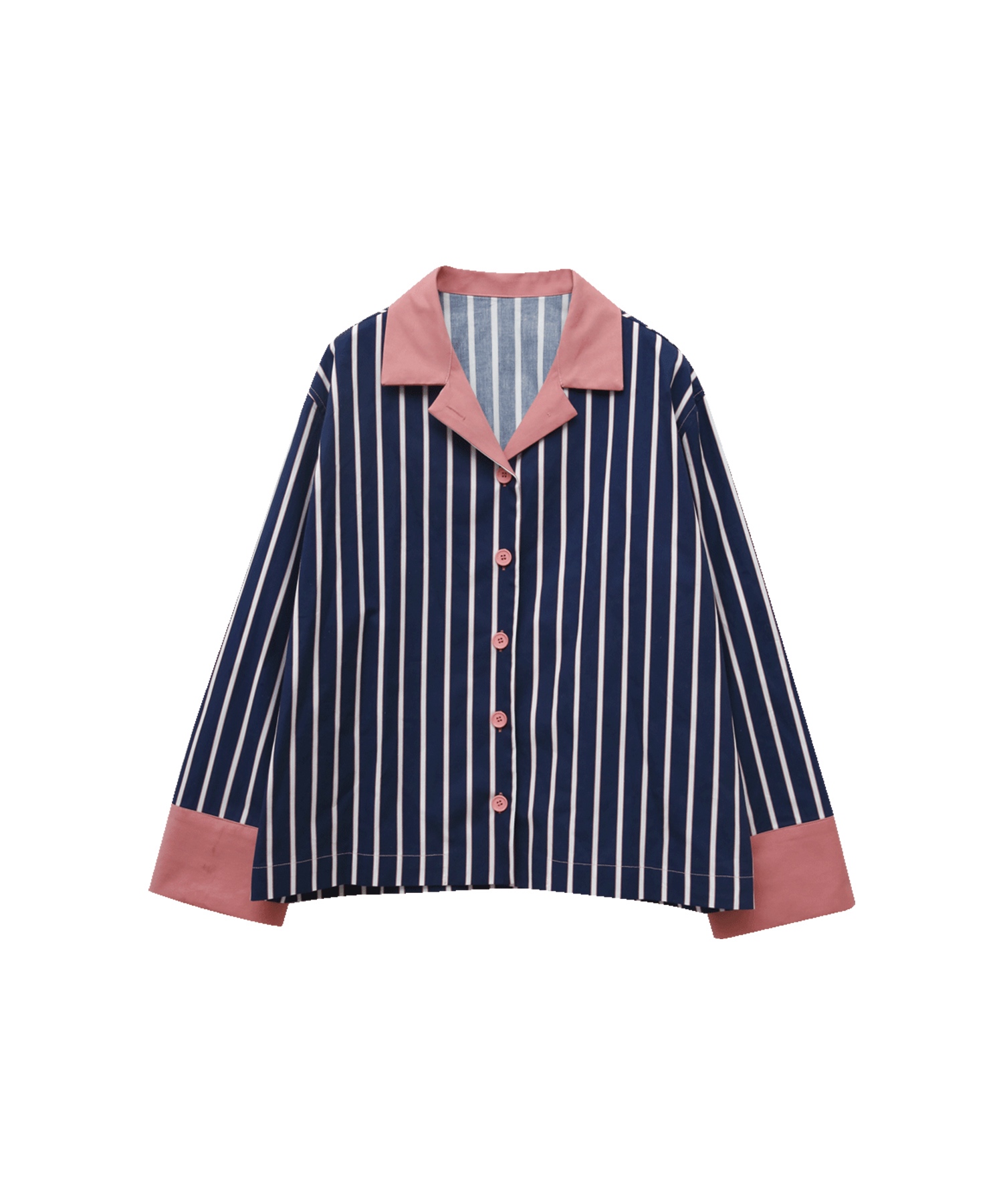 Navy Pink Stripe Shirt