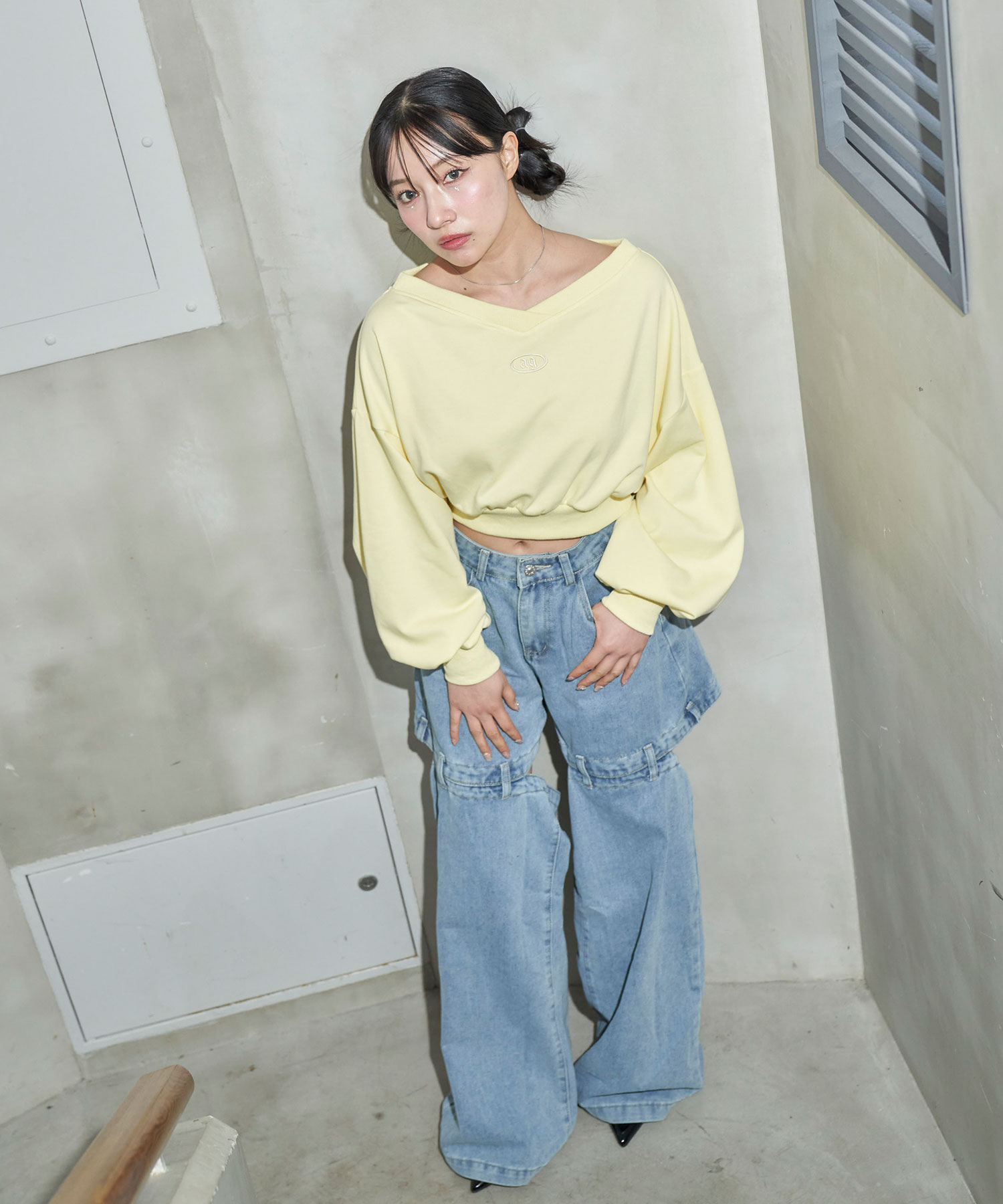 setupexe オフショルダースウェット ブラック オフショルスウェット – BUNNY APARTMENT