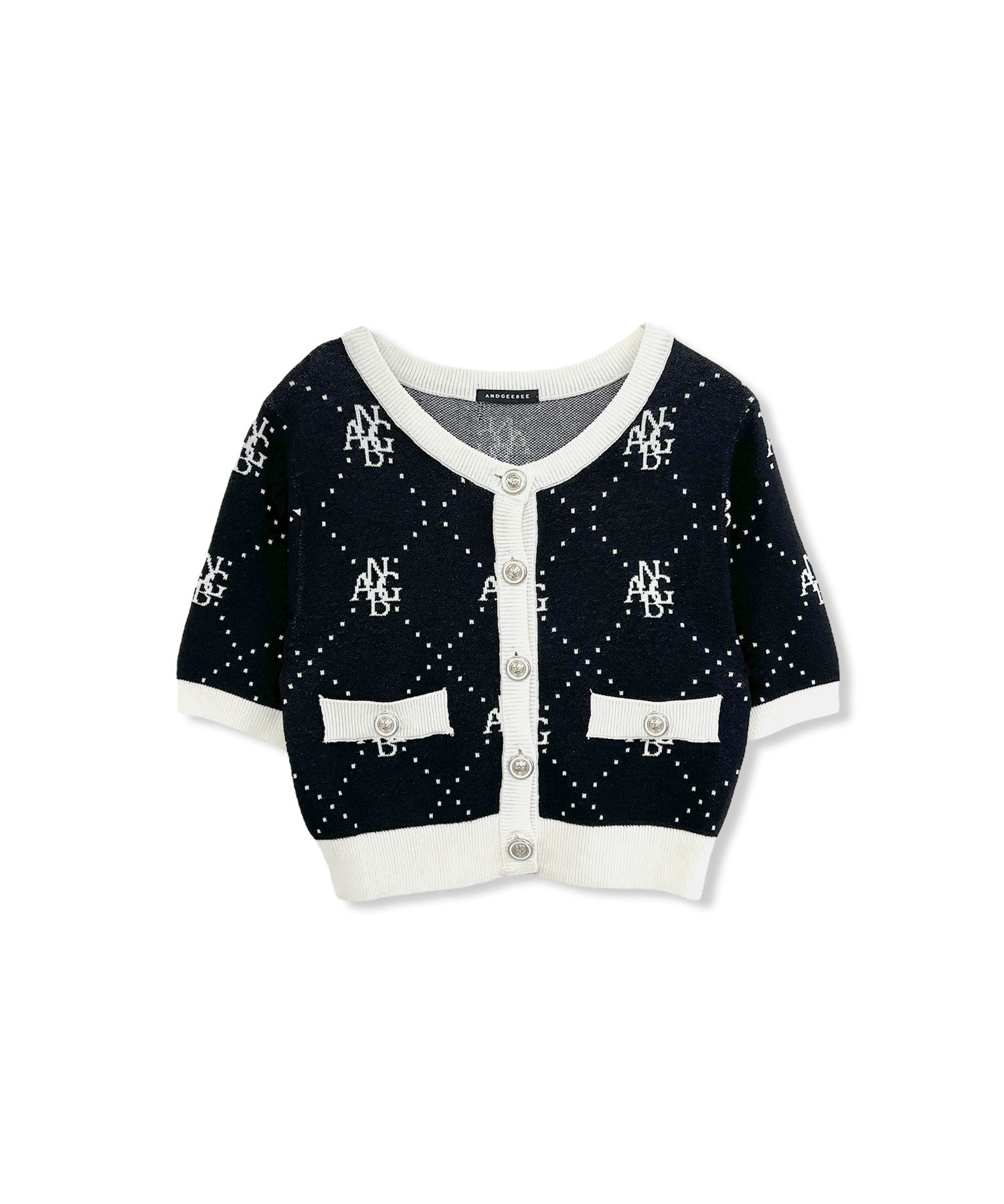 モノグラムミニニットカーデ