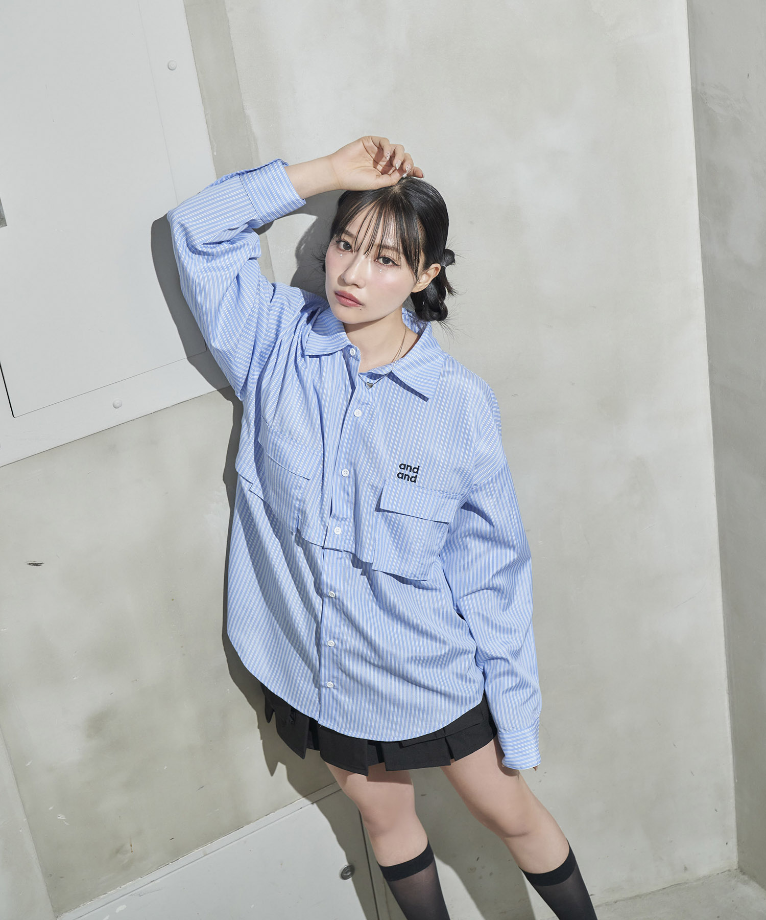 UNISEX 2WAYストライプシャツ