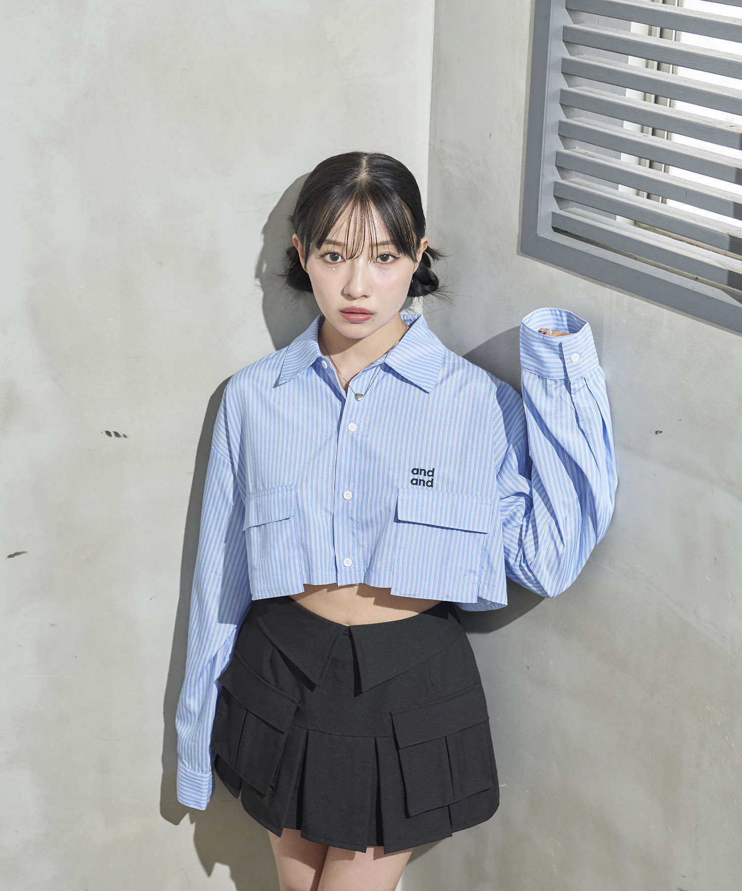 UNISEX 2WAYストライプシャツ