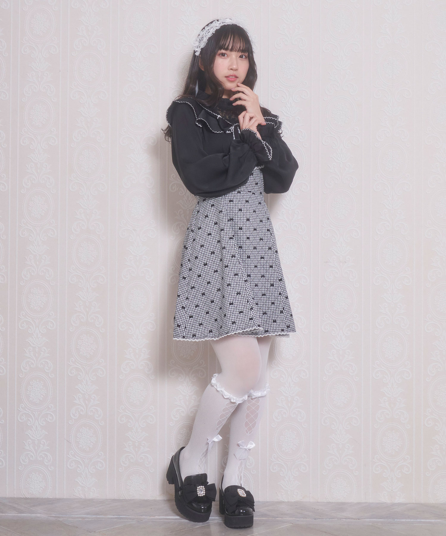 ハイウエストリボンワンピース