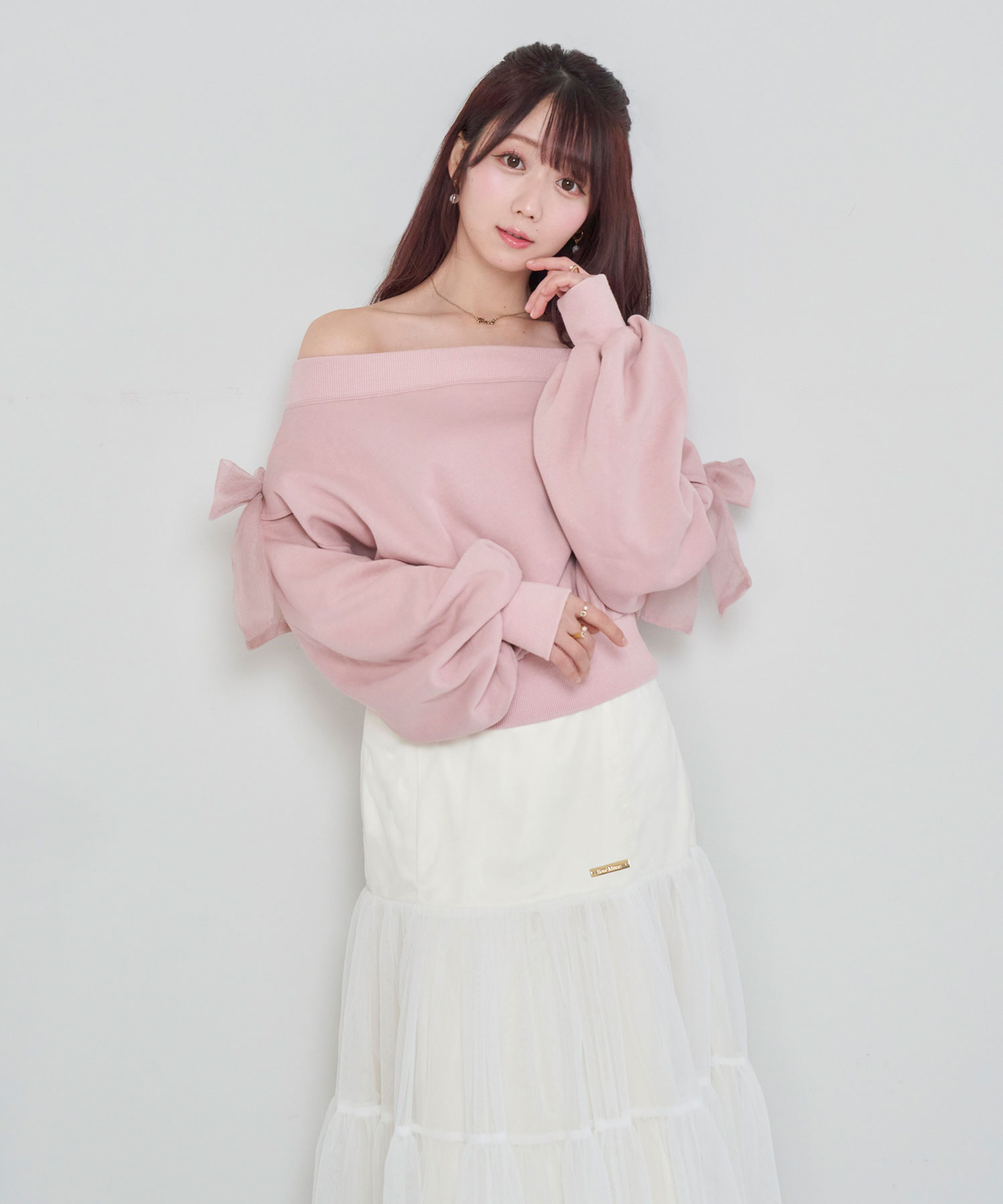 Rosé Muse off shoulder sweat top - トップス