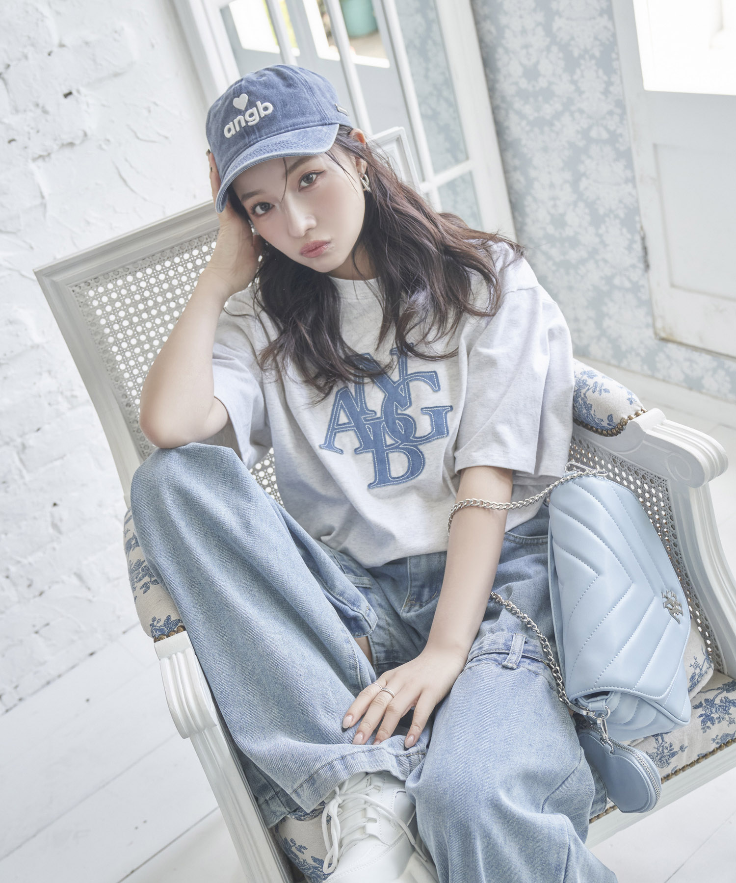 UNISEX デニムパッチTシャツ