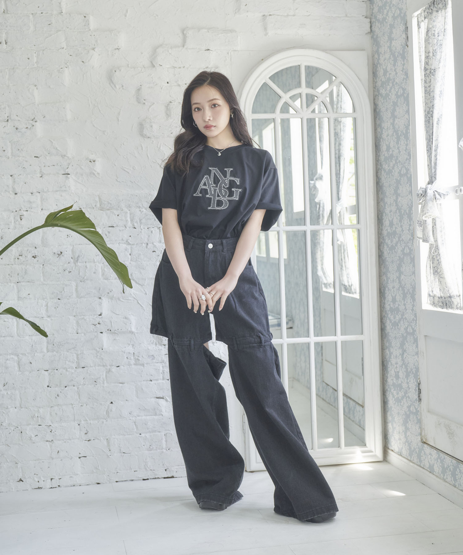 UNISEX デニムパッチTシャツ