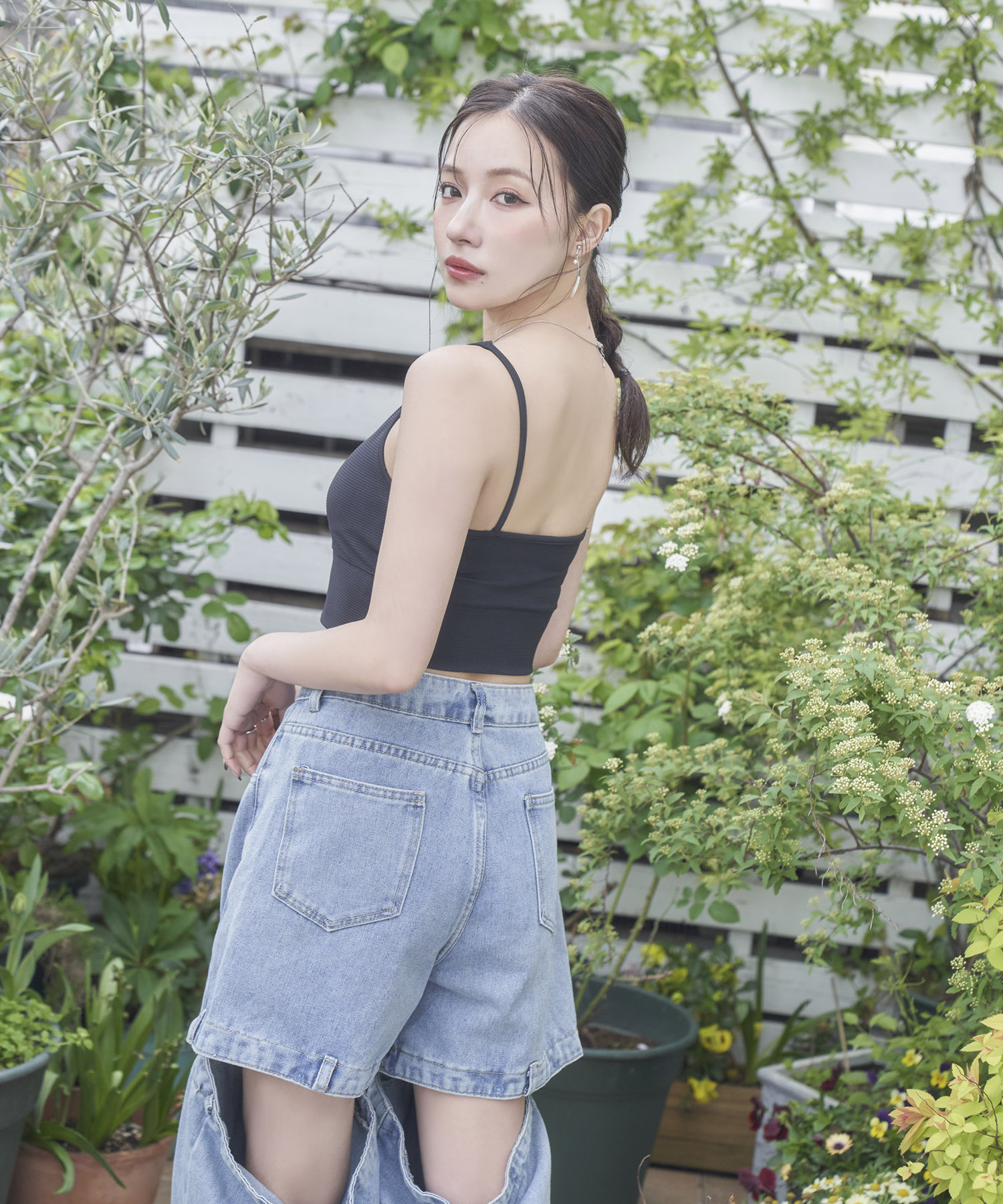 【うに】ameri アメリ　キャミソール セール】MEDI HALTER NECK KNIT ACCESSORY（キャミソール