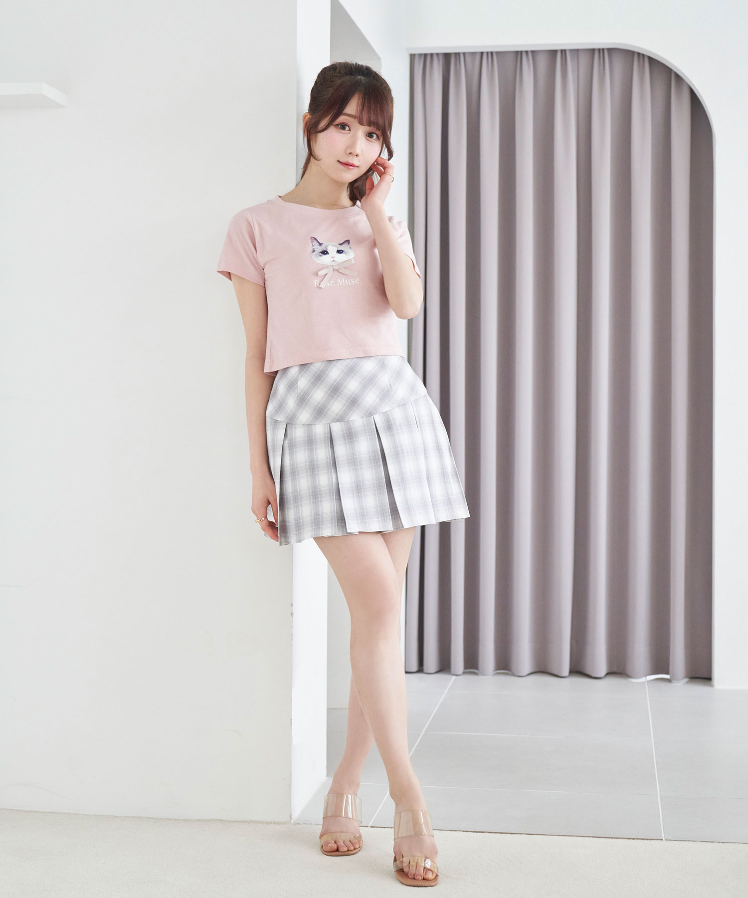 switching flared mini skirt【beige】 – BUNNY APARTMENT