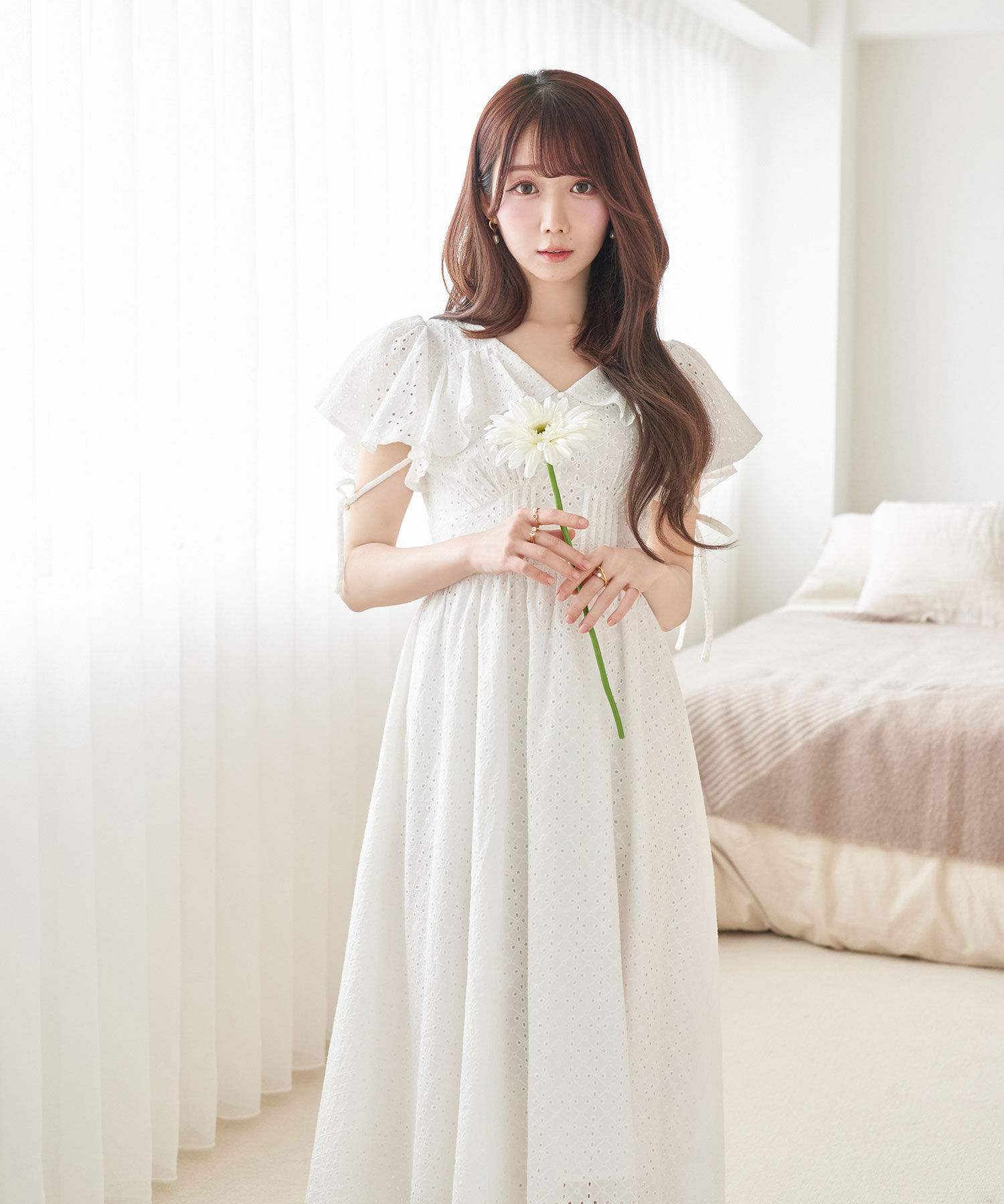 【受注予約】cotton lace flare dress