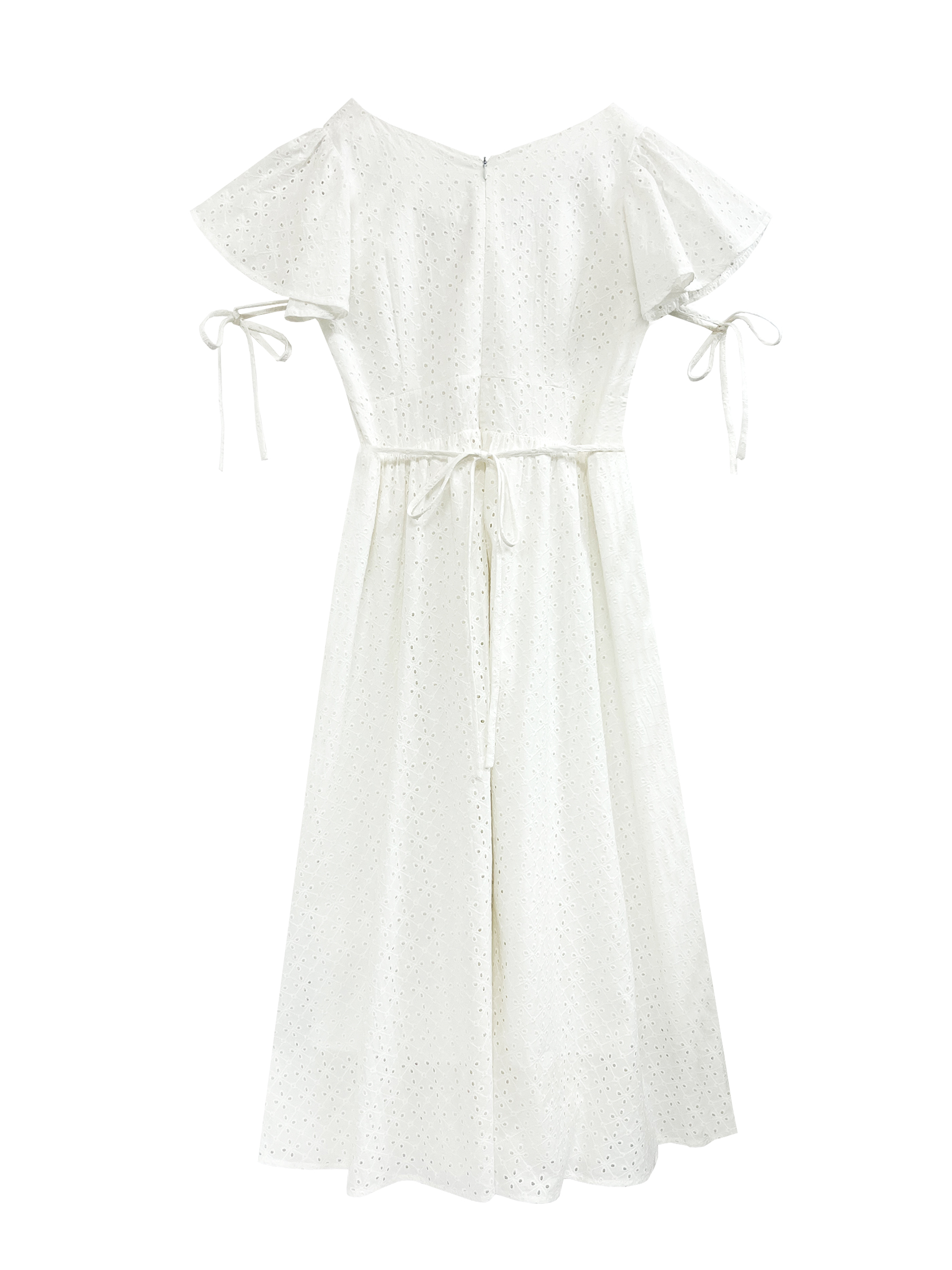 cotton lace flare dress