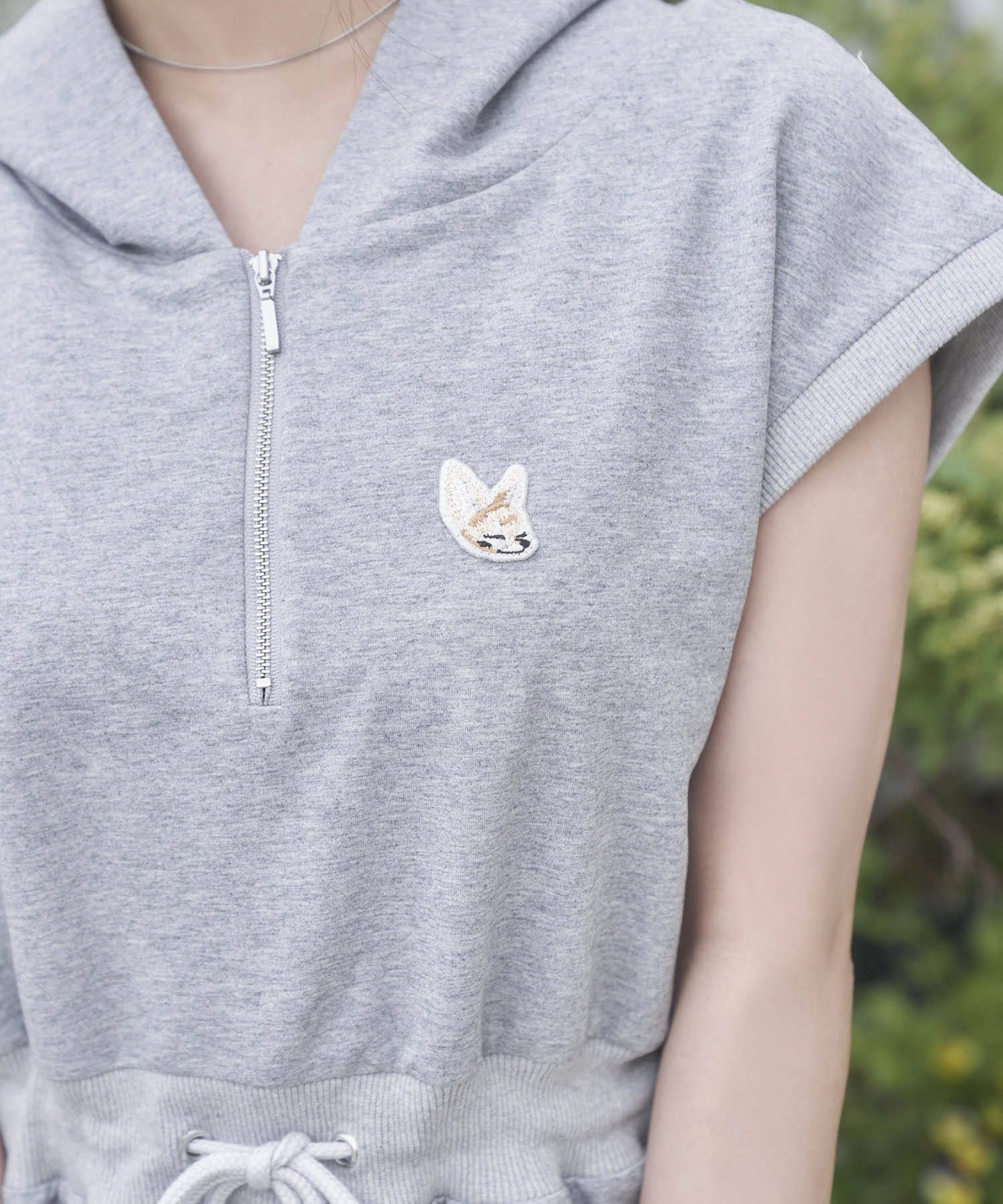 フレンチスリーブパーカーワンピ