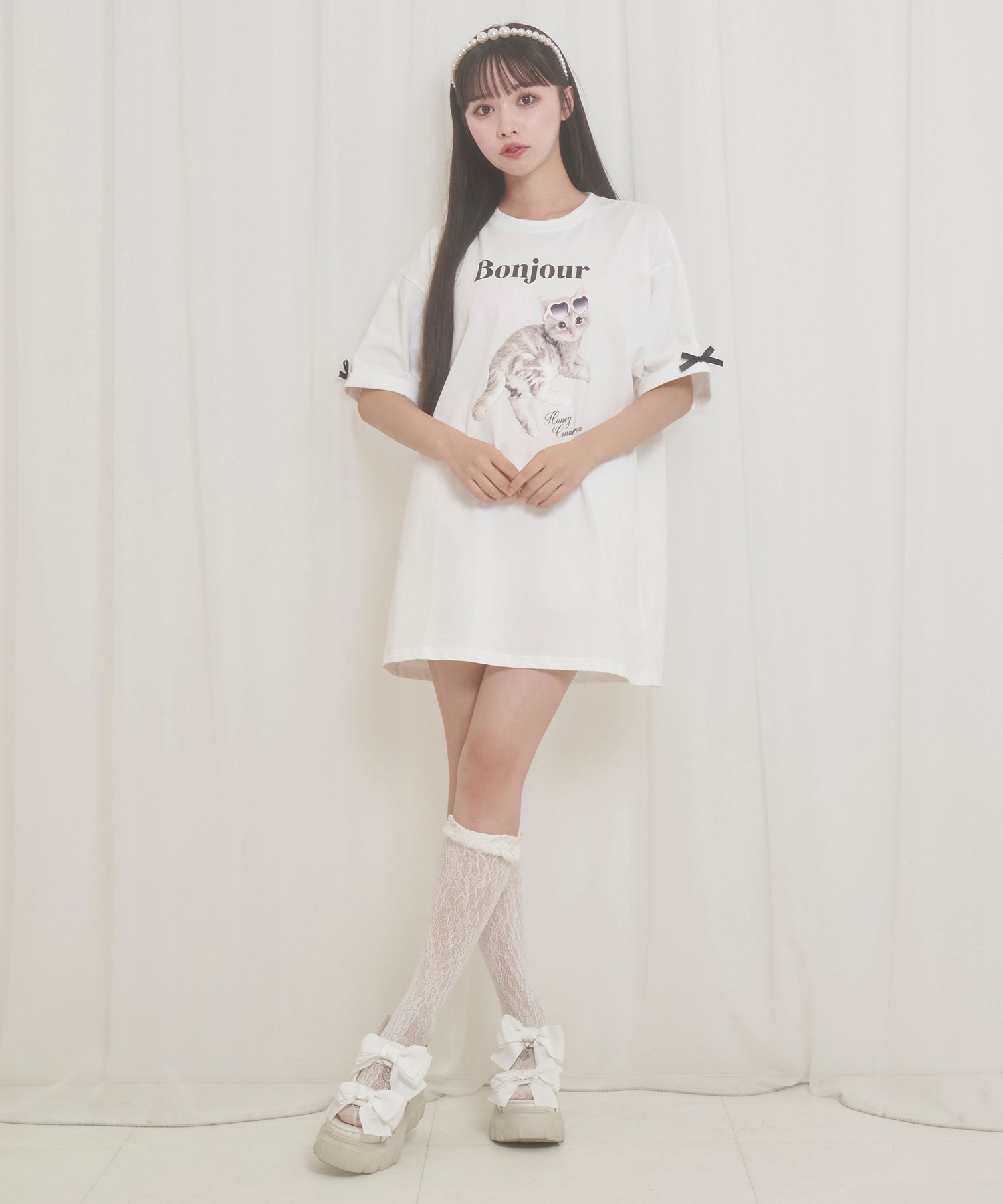 MAX&Co.未着用タグ付き猫 刺繍スパンコールプリント Tシャツ