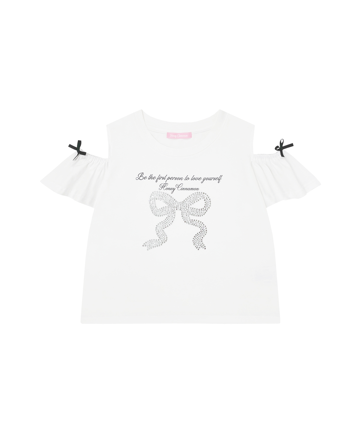 ビジューリボンTシャツ