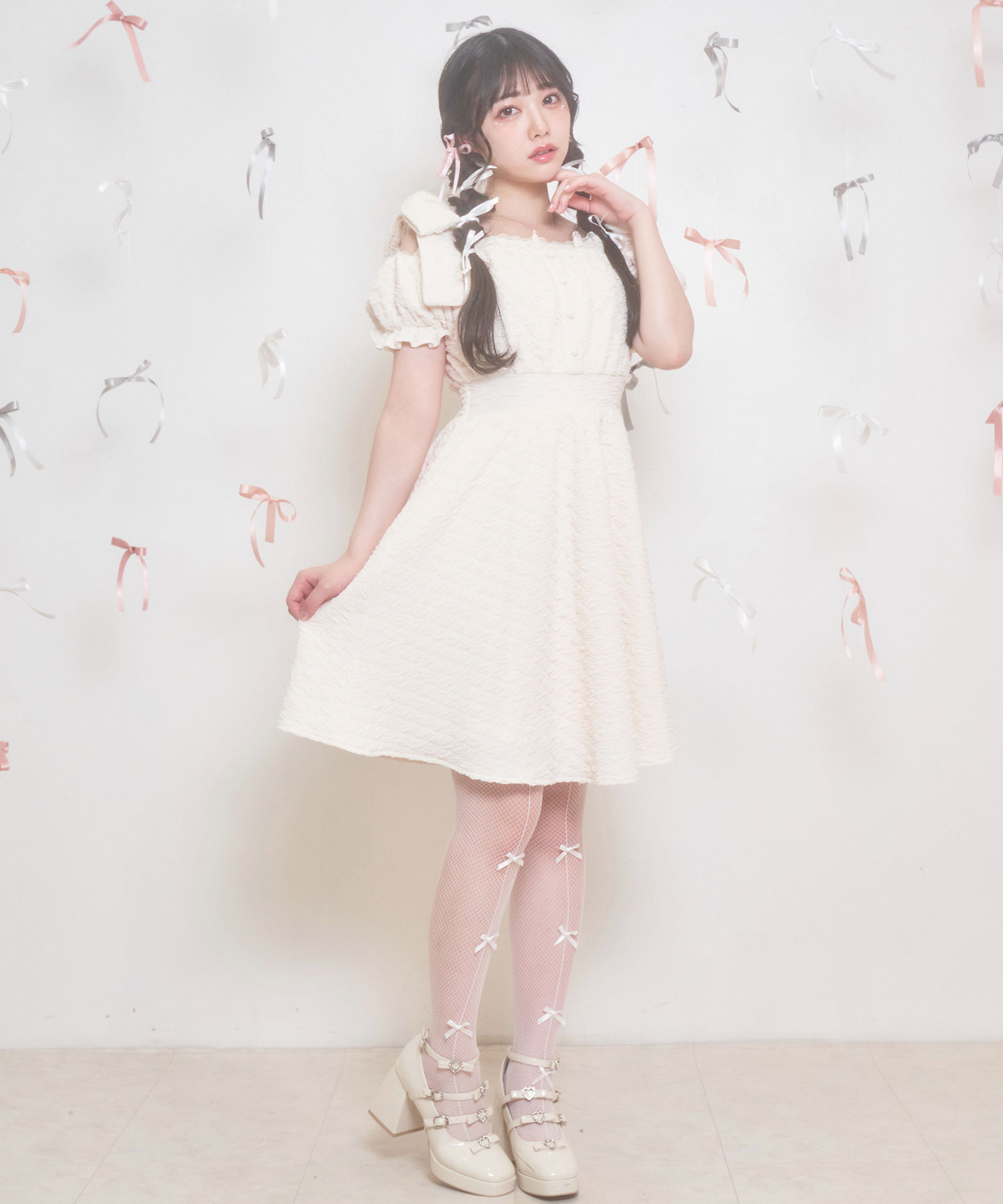 肩リボンストレッチワンピース – BUNNY APARTMENT