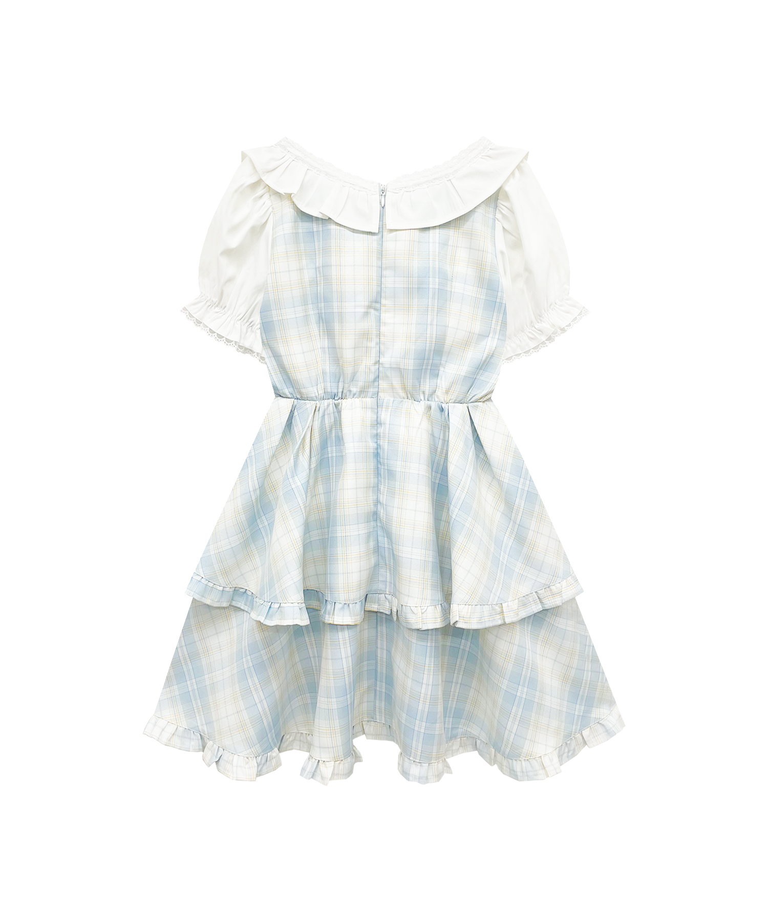 2段スカートチェックワンピース