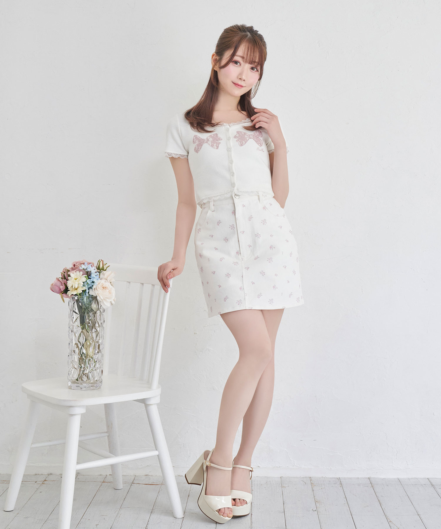 shoulder ribbon jacquard dress – BUNNY APARTMENT