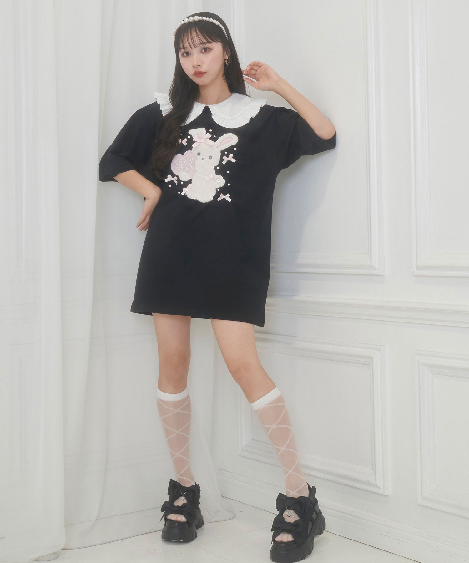 tシャツ アイスリボンハニーちゃん襟付きTシャツ レディース アイスリボンハニーちゃん襟付きTシャツ – BUNNY APARTMENT
