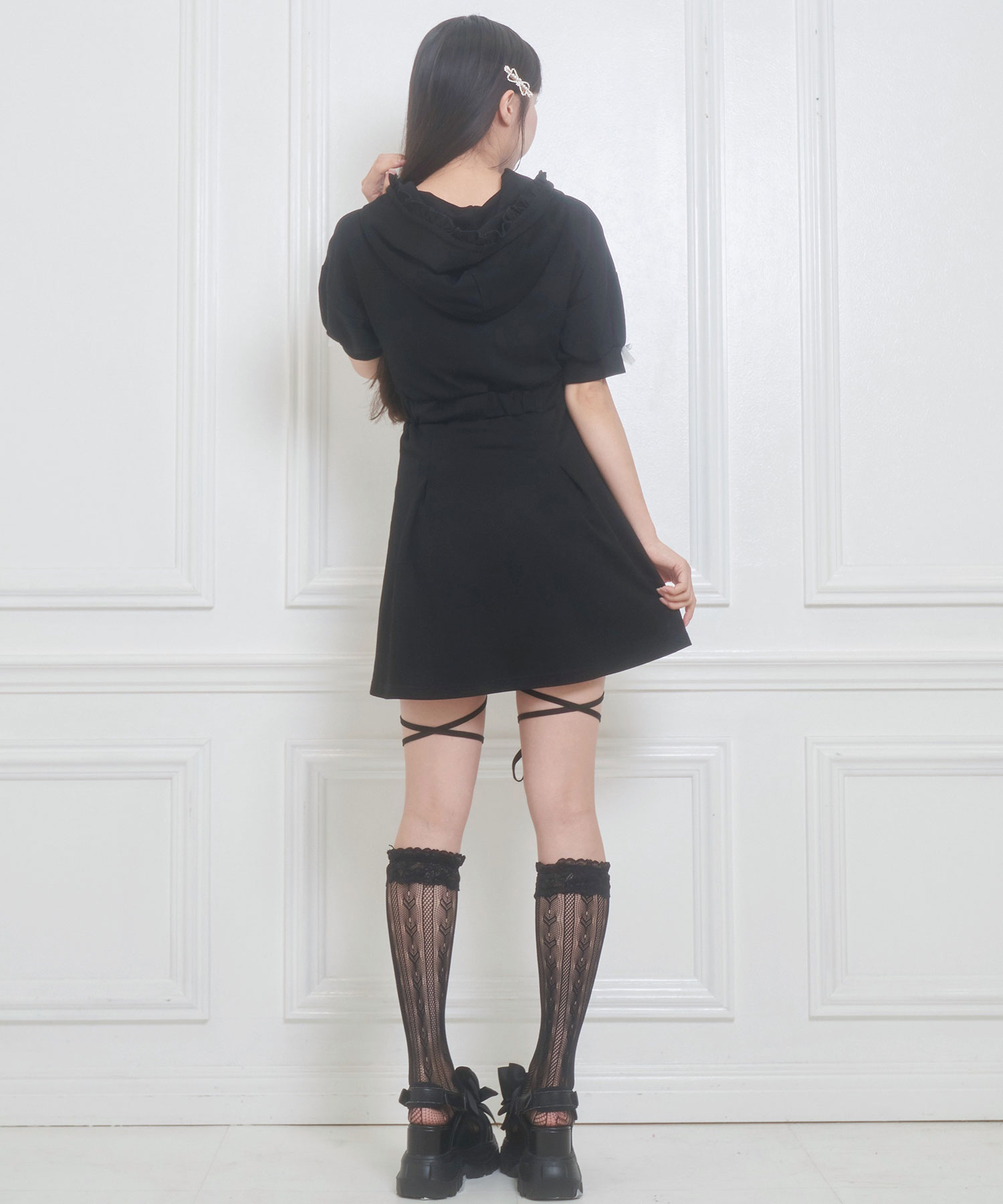 レースリボンパーカーワンピース