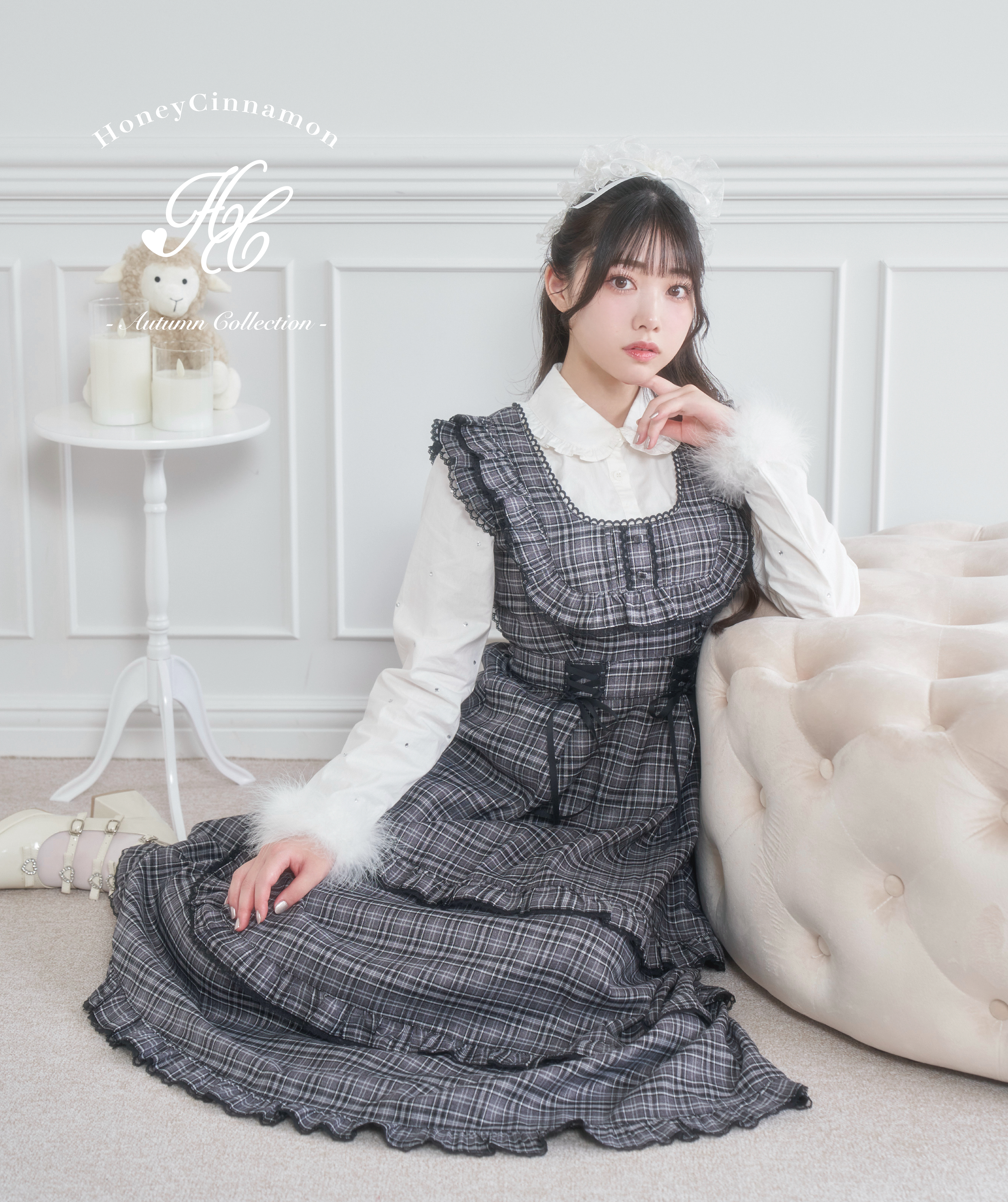 人気完売』evelyn♡ 可愛い 冷え 量産型 ツイードキャミOP