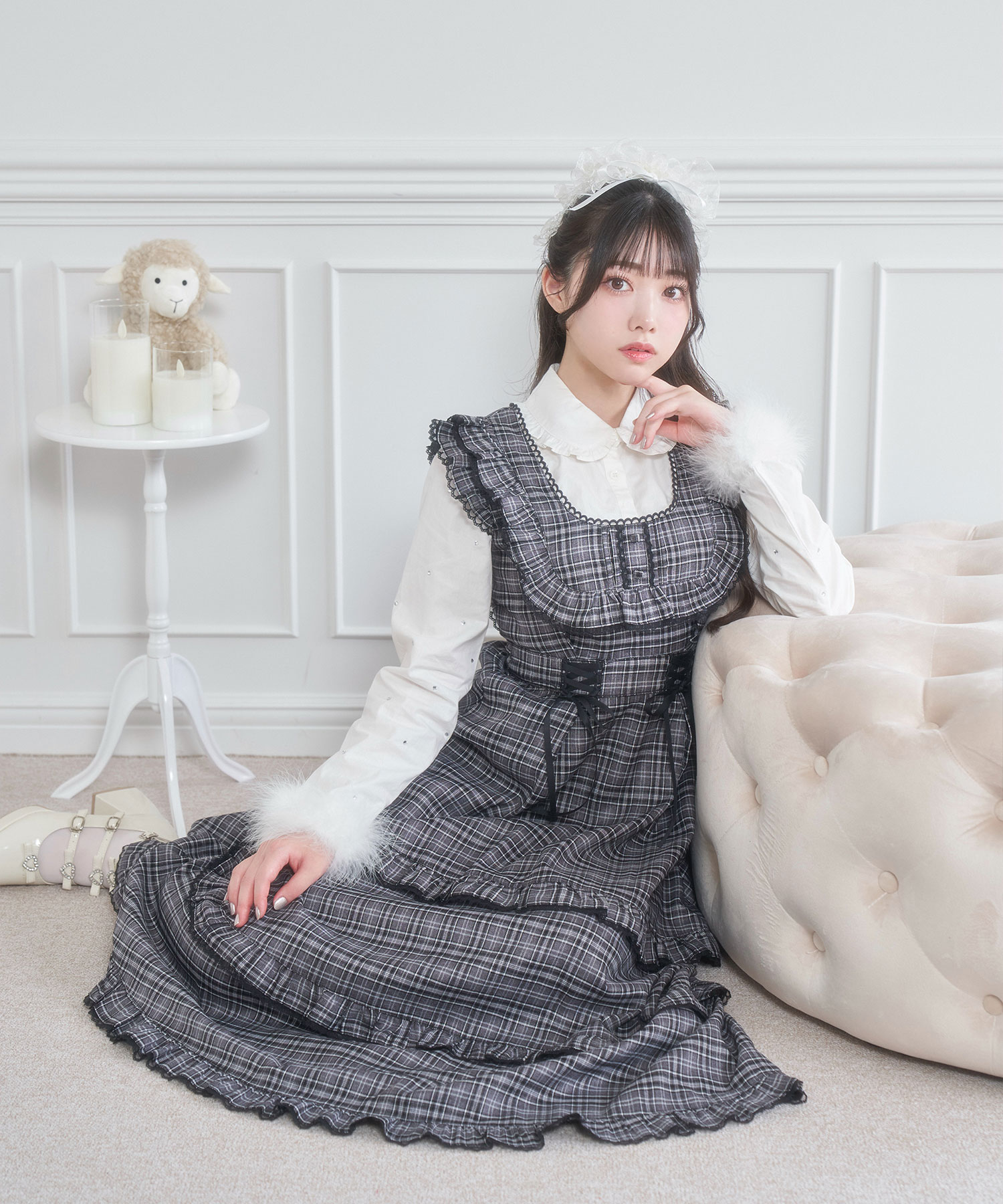 Honey Bunch♡アリス柄ワンピース(白) Honey Bunch×Disney コラボ  