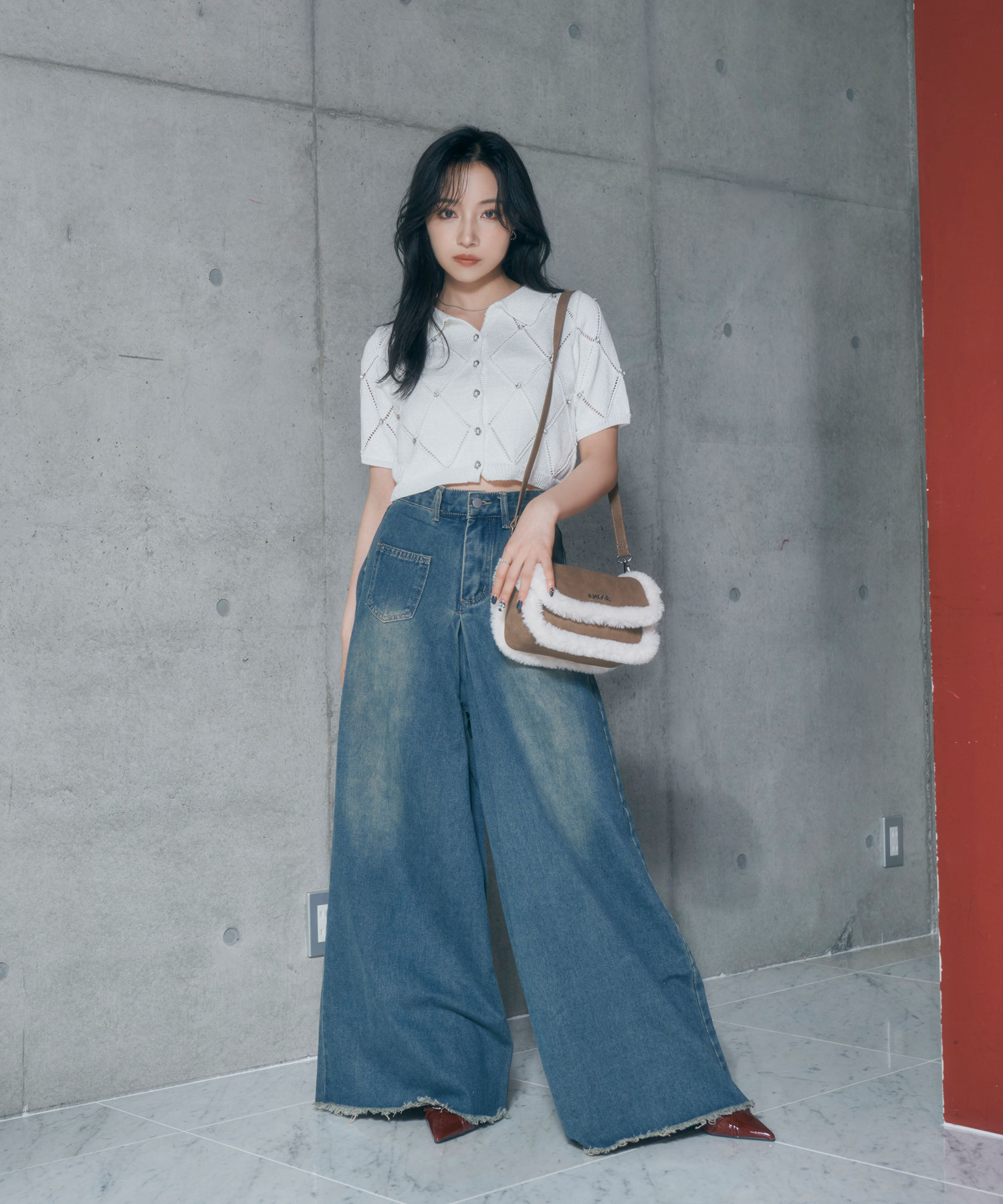 フェイクムートンショルダーバッグ