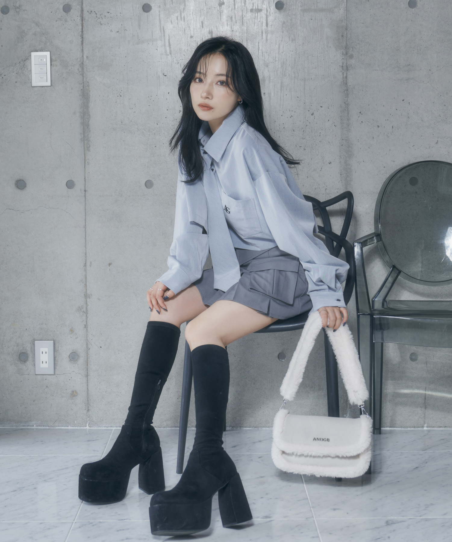 フェイクムートンショルダーバッグ