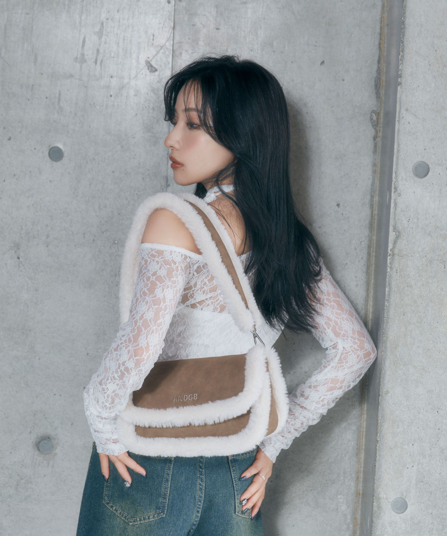 フェイクムートンショルダーバッグ