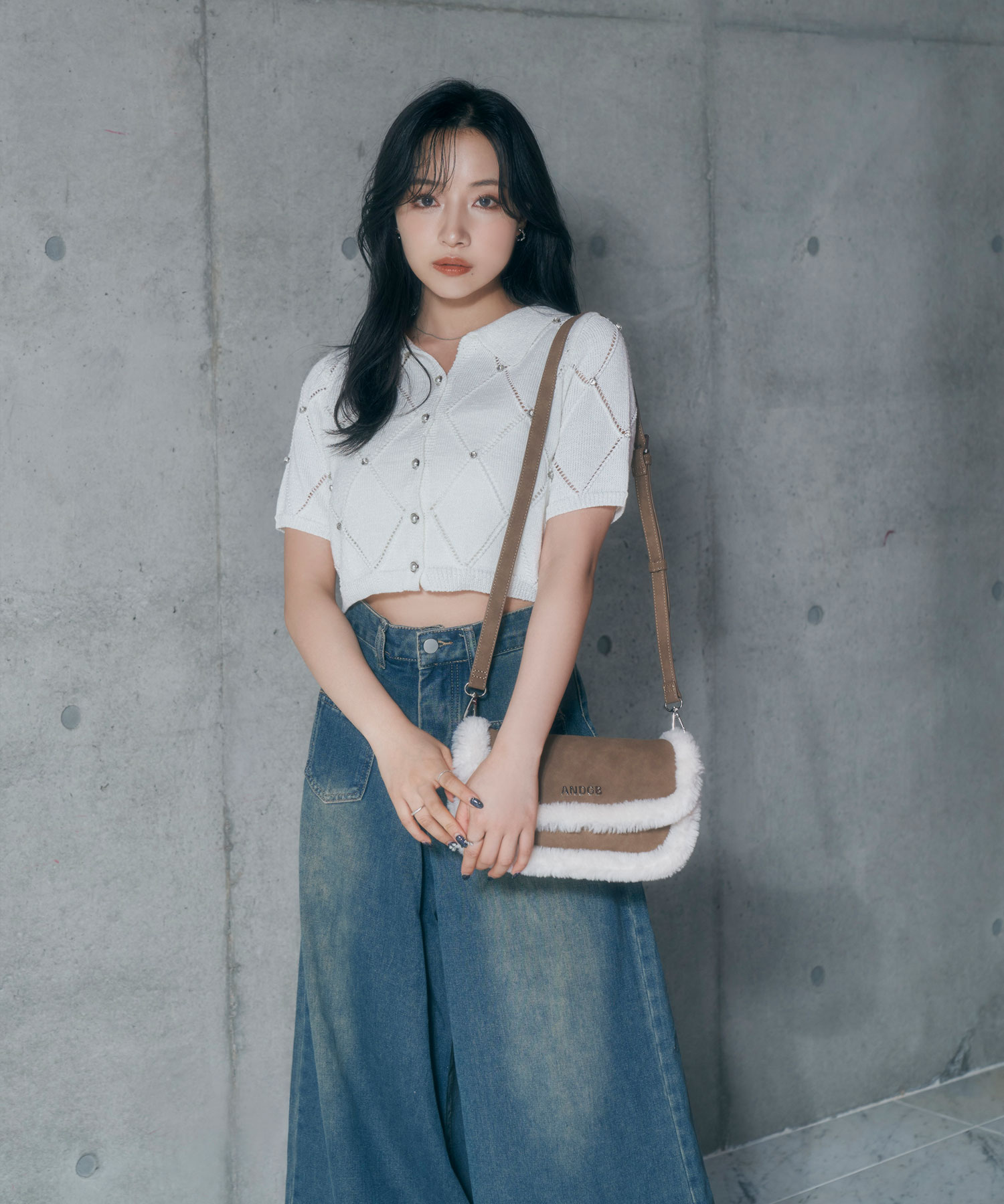 フェイクムートンショルダーバッグ