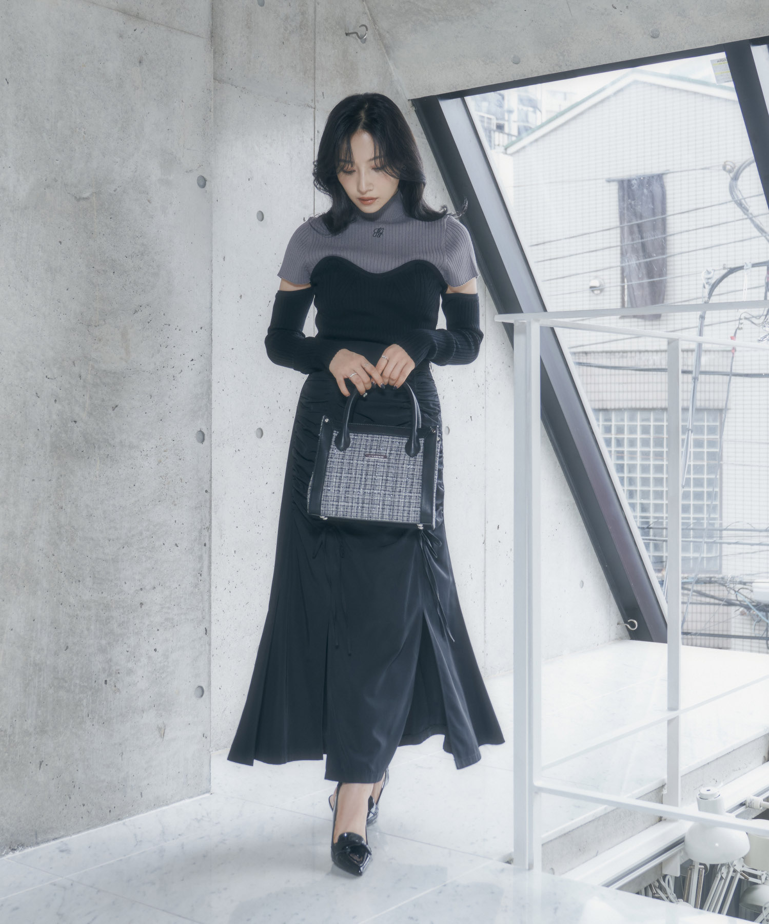 ツイードショルダーバッグ