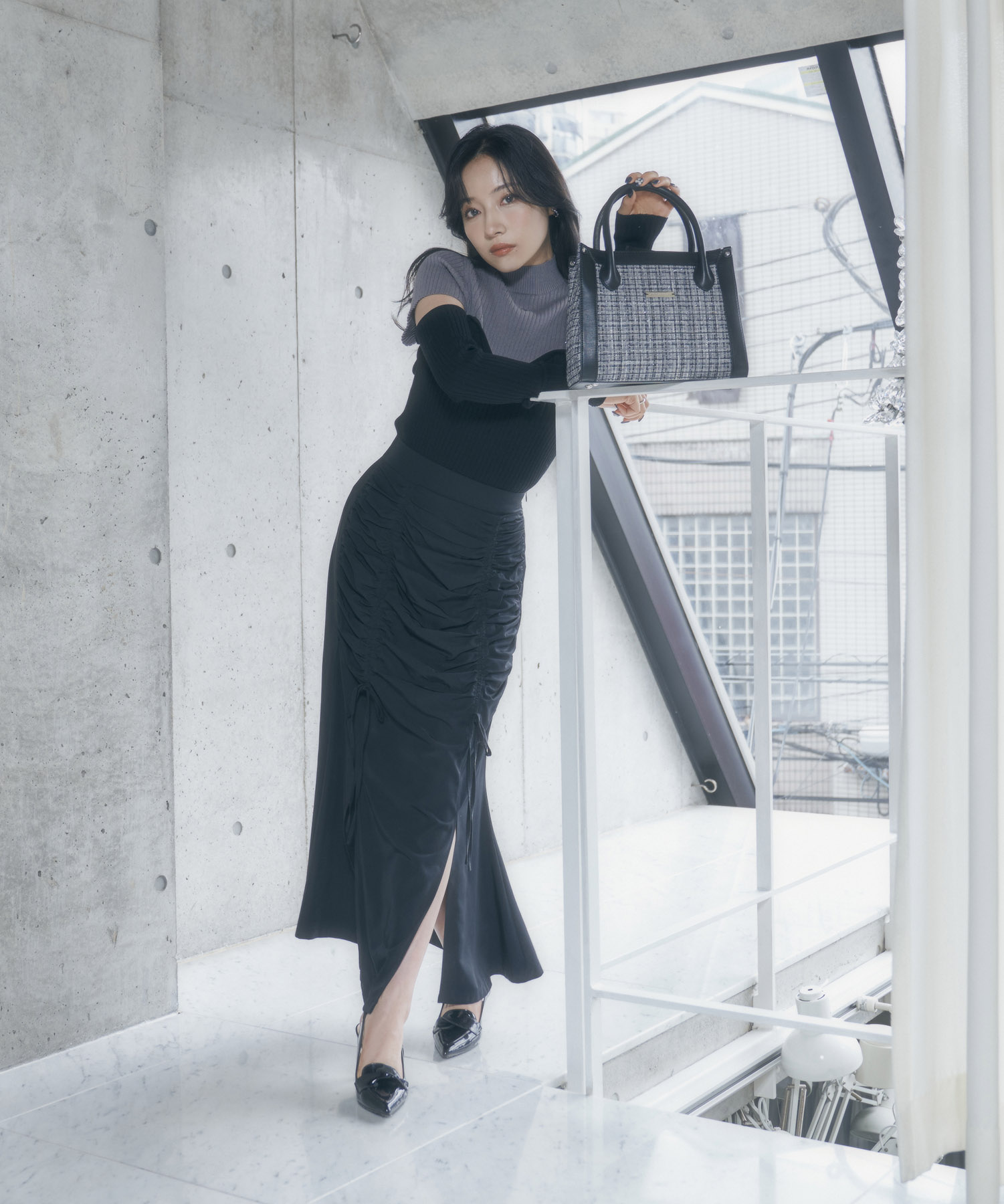 ツイードショルダーバッグ