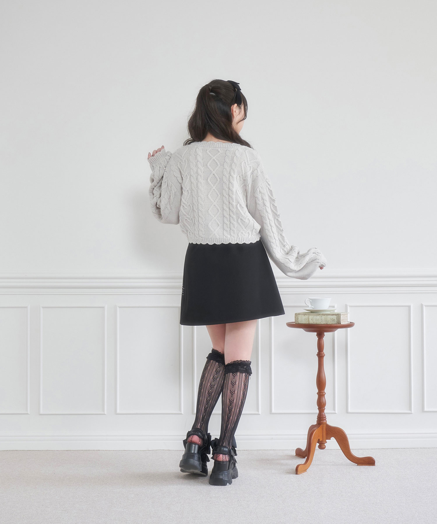 ハートビジューショートカーディガン