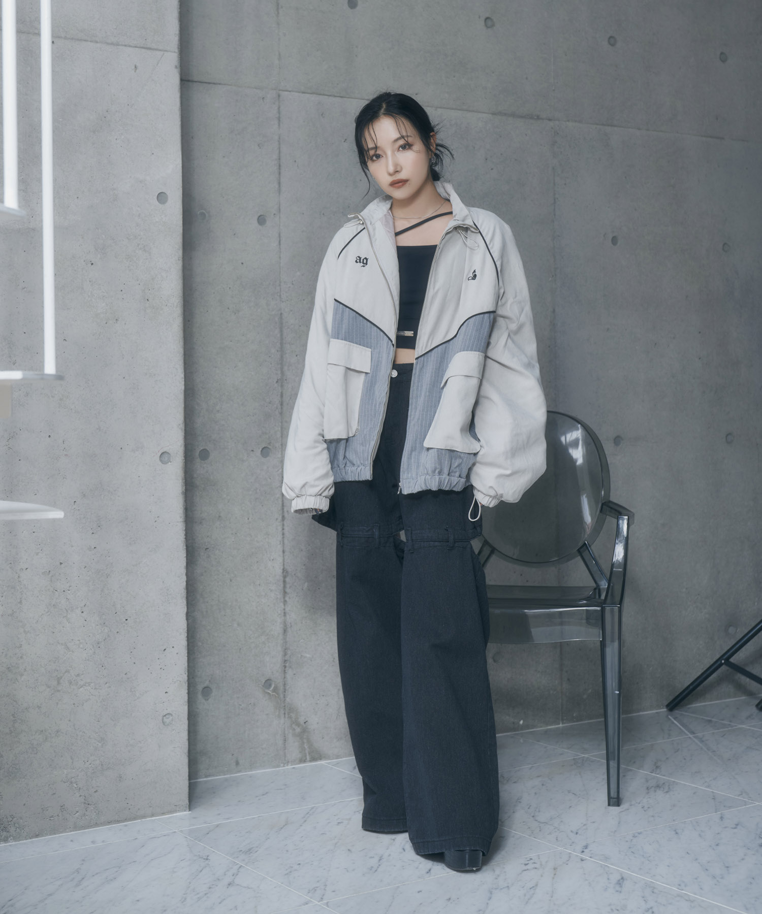 【NOVELTY付き】UNISEX パイピングトラックブルゾン