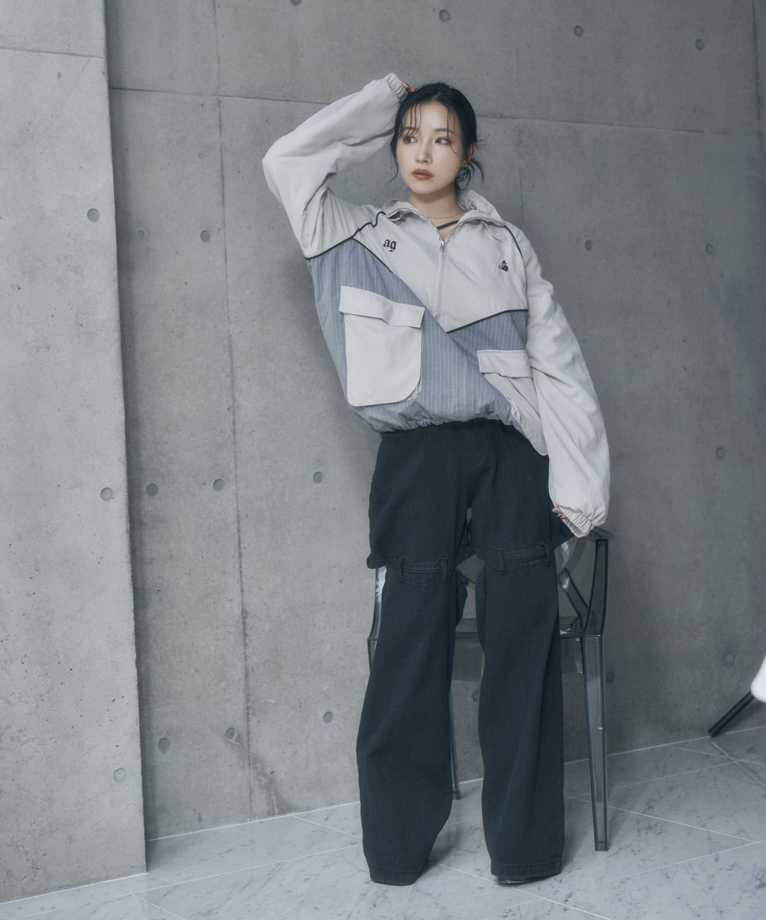 【NOVELTY付き】UNISEX パイピングトラックブルゾン