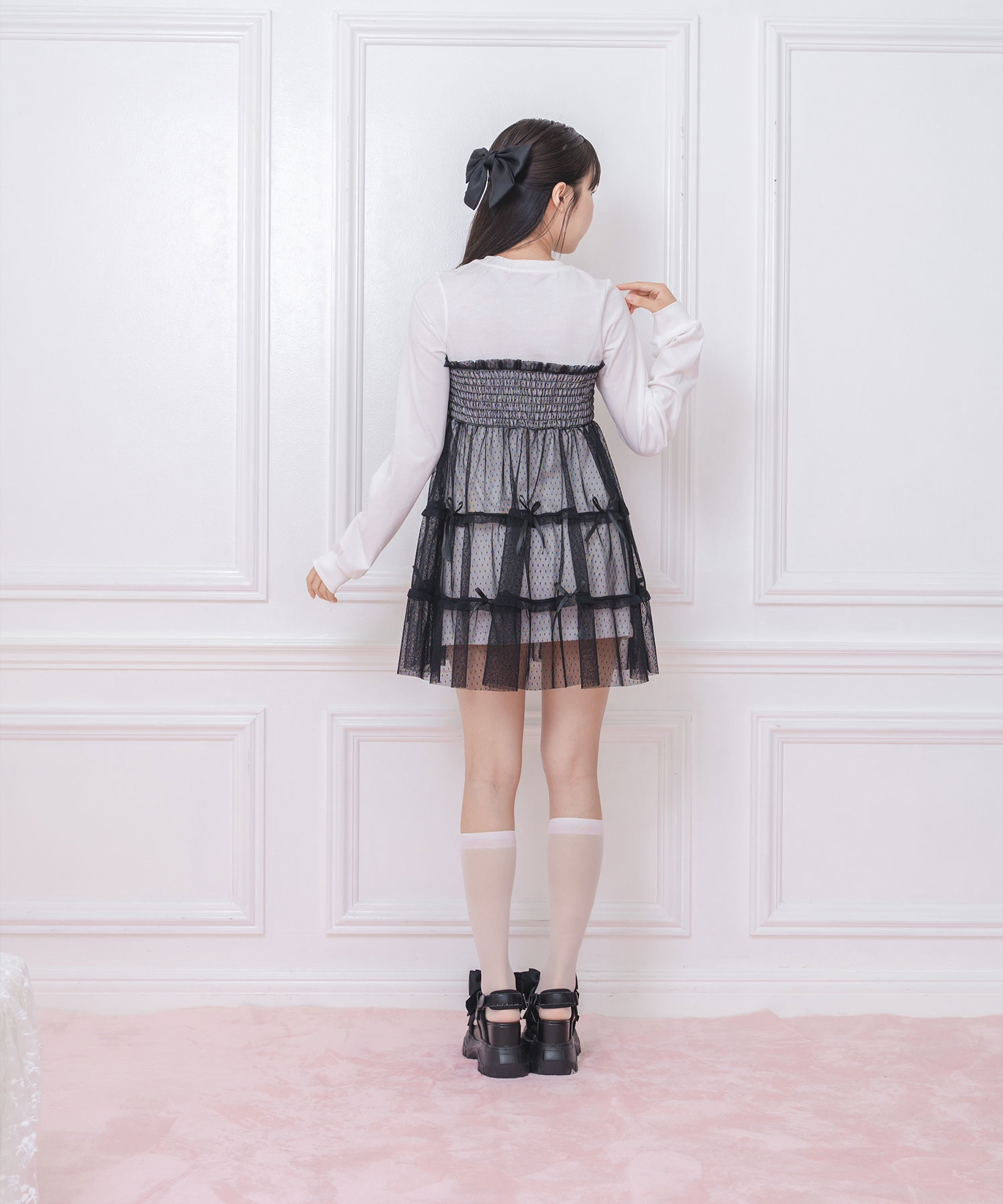 TOGA ドッキング フリルスカート白　34サイズ 予約 チュール ティアード ロング スカート | LiLiRena