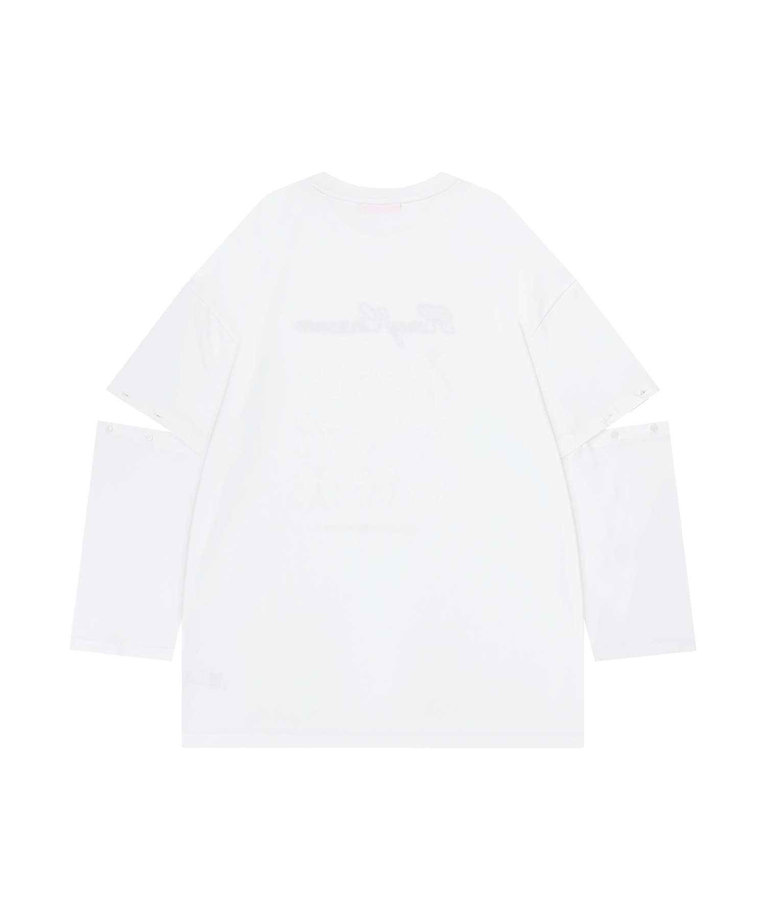 pink ribbon 袖スリットロンT