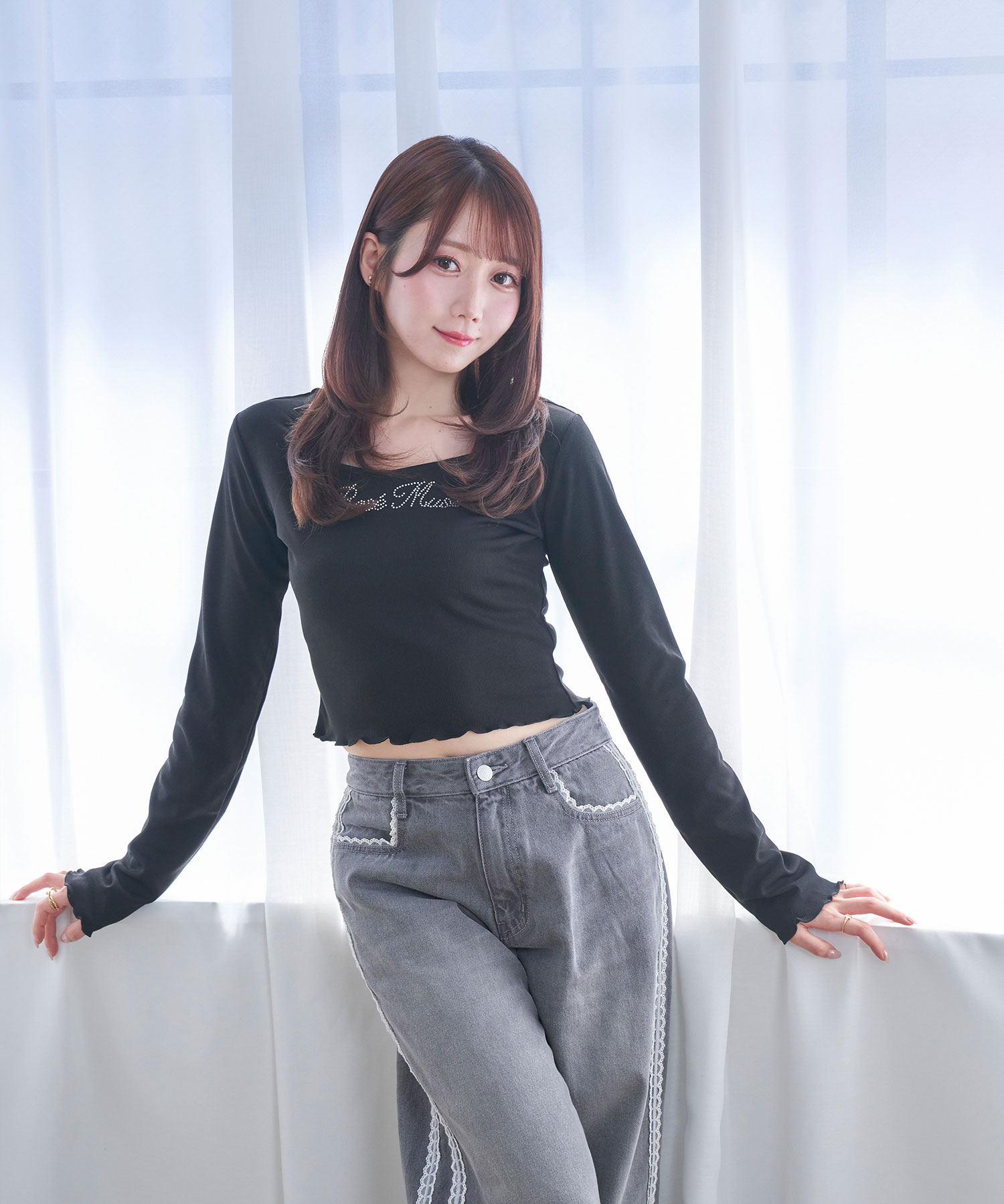 rhinestone logo L-tee