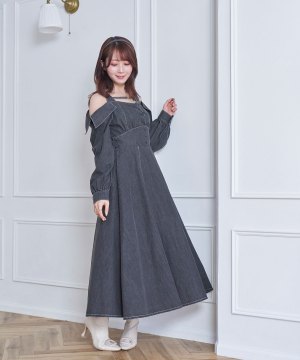 denim flare dress