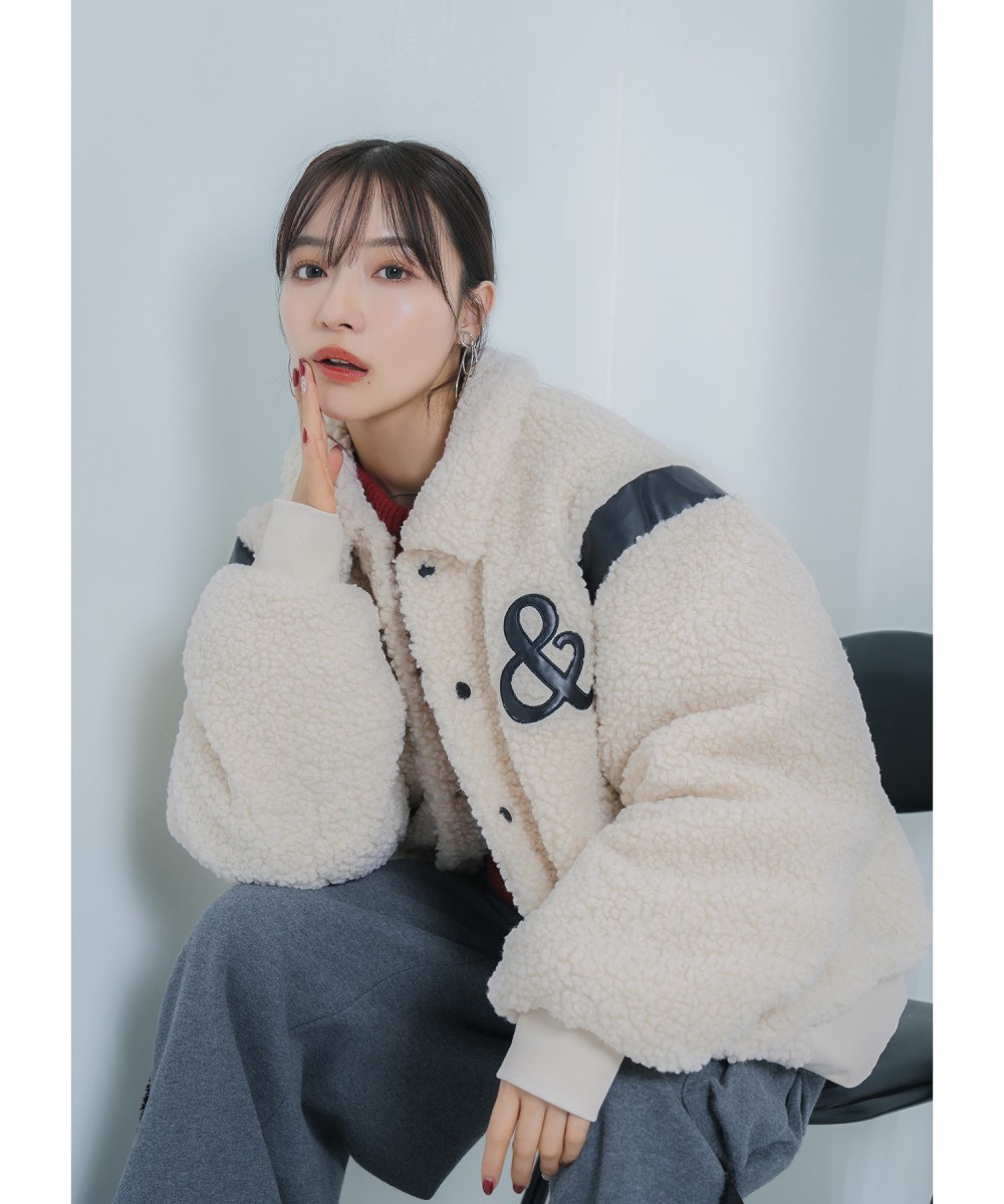 UNISEX フェイクボアスタジャン